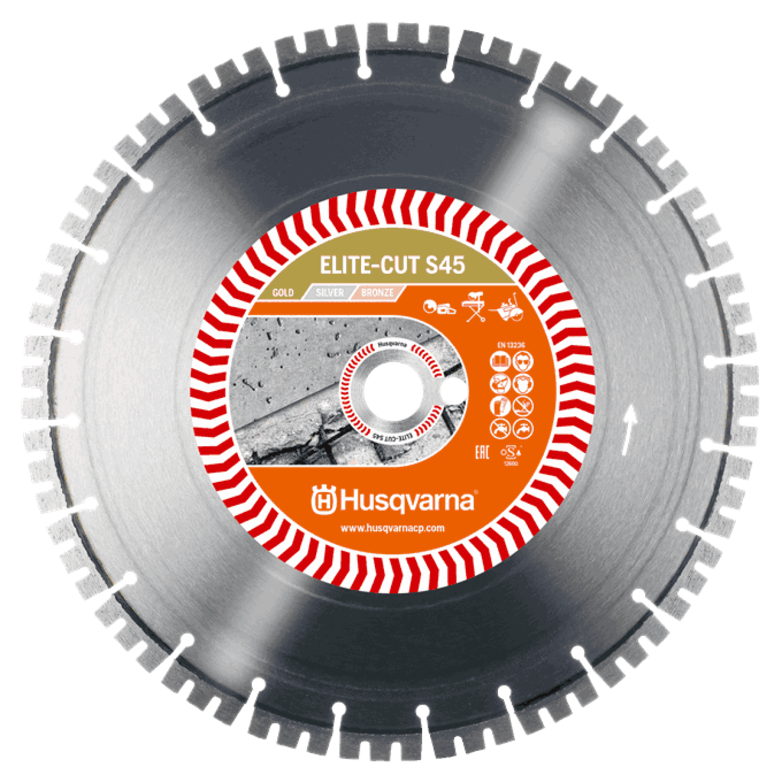 Алмазный Диск Husqvarna ELITE-CUT S45 (450мм) Твердый Бетон 5798207-50