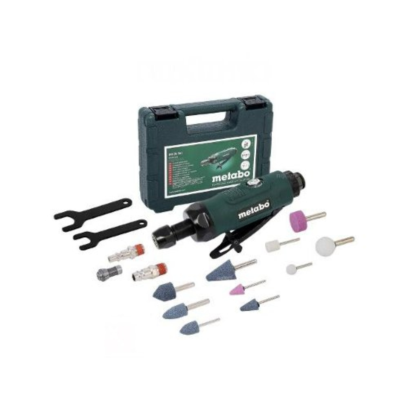 Прямая шлифовальная машина пневматическая + набор насадок Metabo DG 25 Set