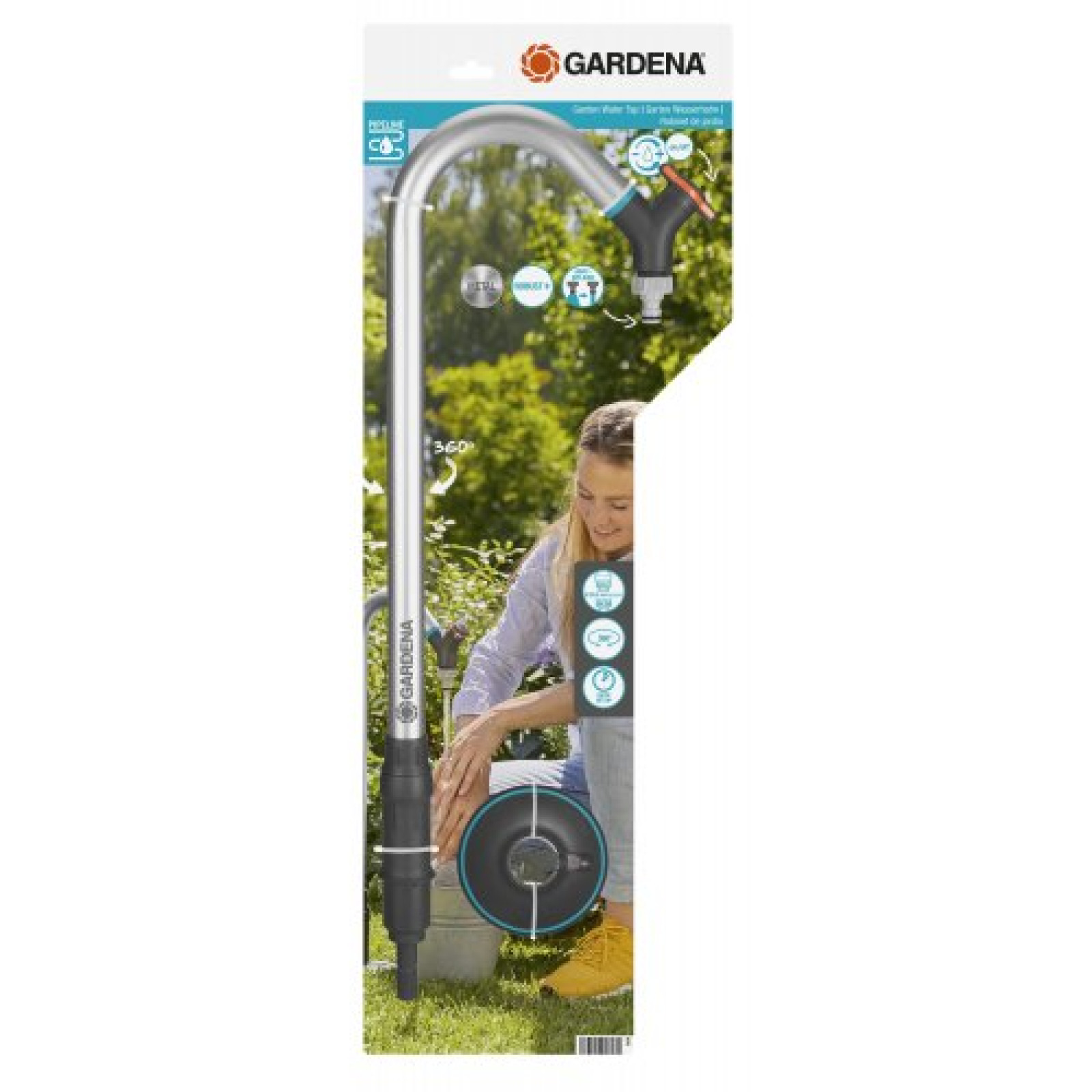 Водопровідний кран Gardena 360° для водяної розетки