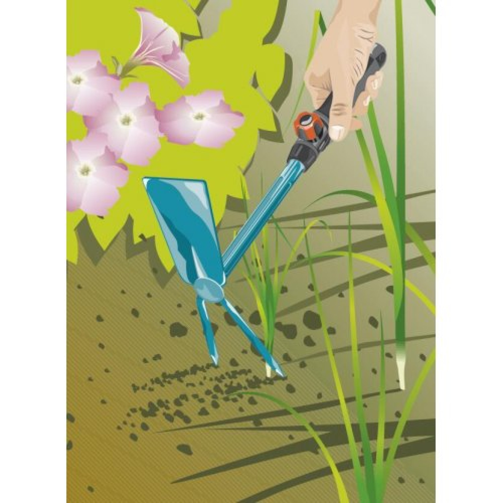 Сапка ручная прямоугольная  Gardena Combisystem 2 зубца 5 см