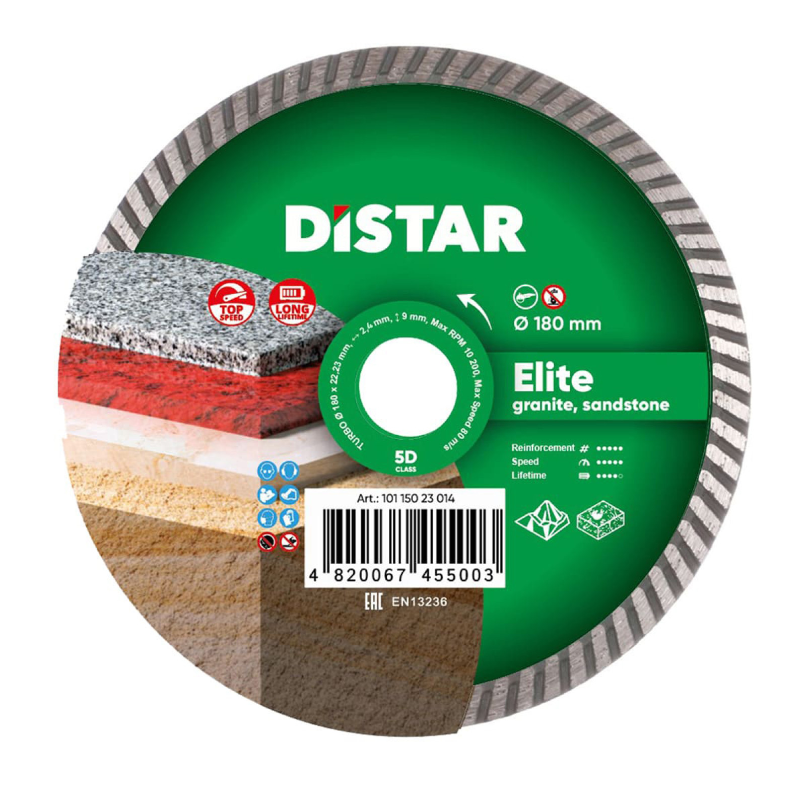 Круг алмазный отрезной Distar Turbo 180x2,4x9x22,23 Elite