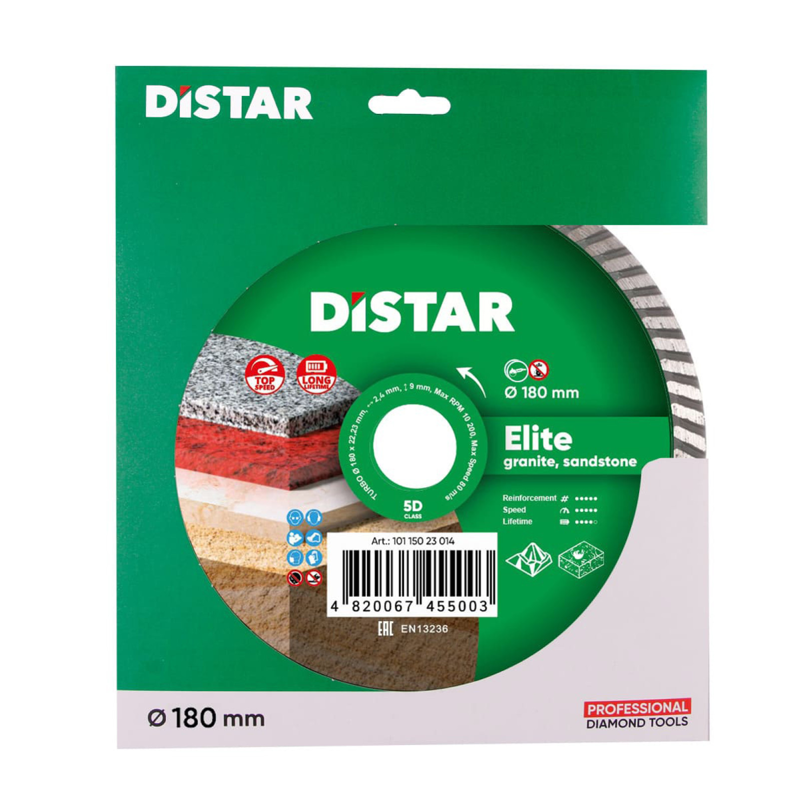 Круг алмазный отрезной Distar Turbo 180x2,4x9x22,23 Elite