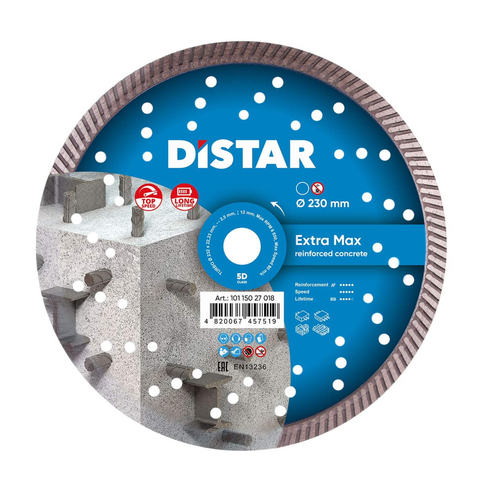 Круг алмазный отрезной Distar Turbo 232x2,5x12x22,23 Extra Max