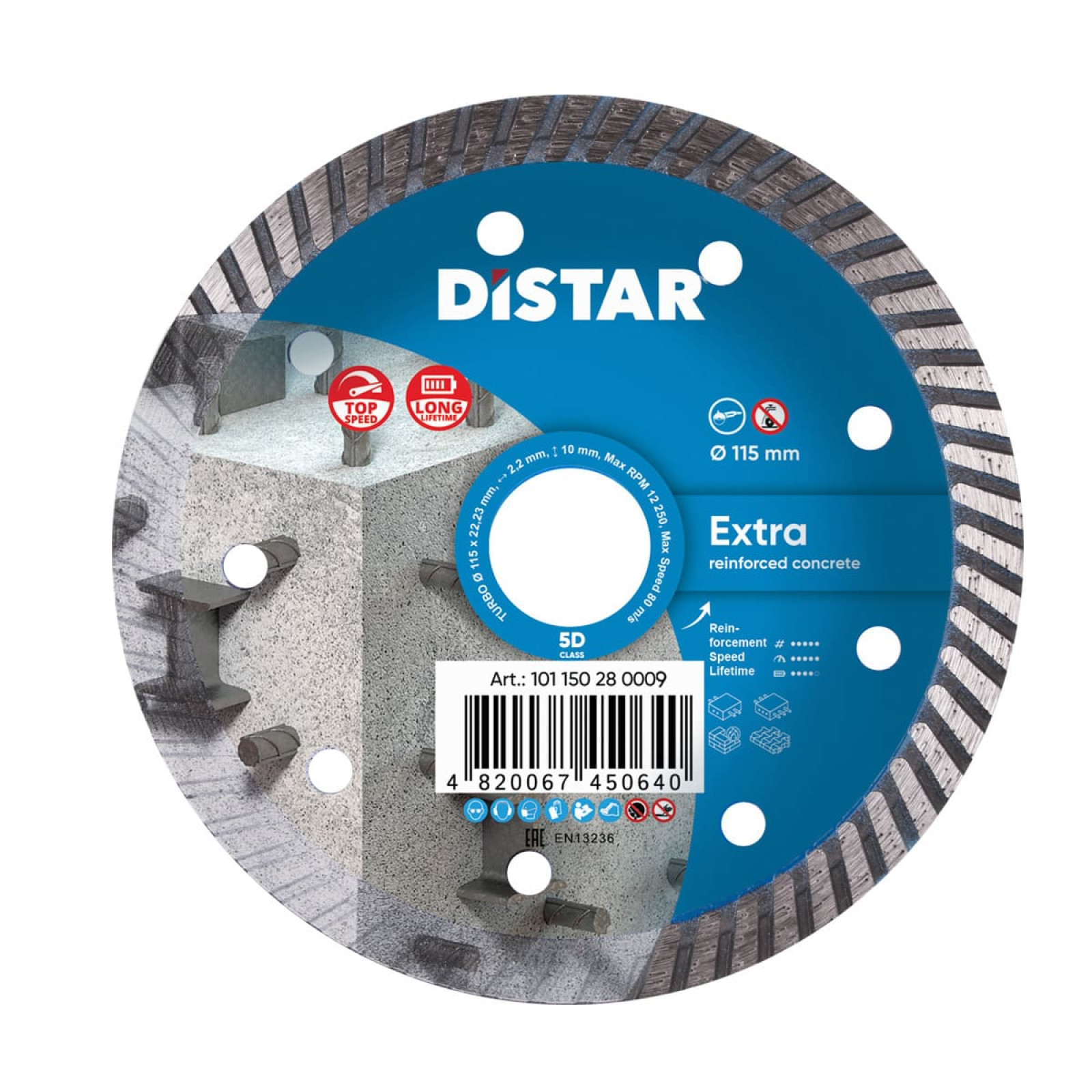 Круг алмазный отрезной Distar Turbo 115x2,2x8x22,23 Extra