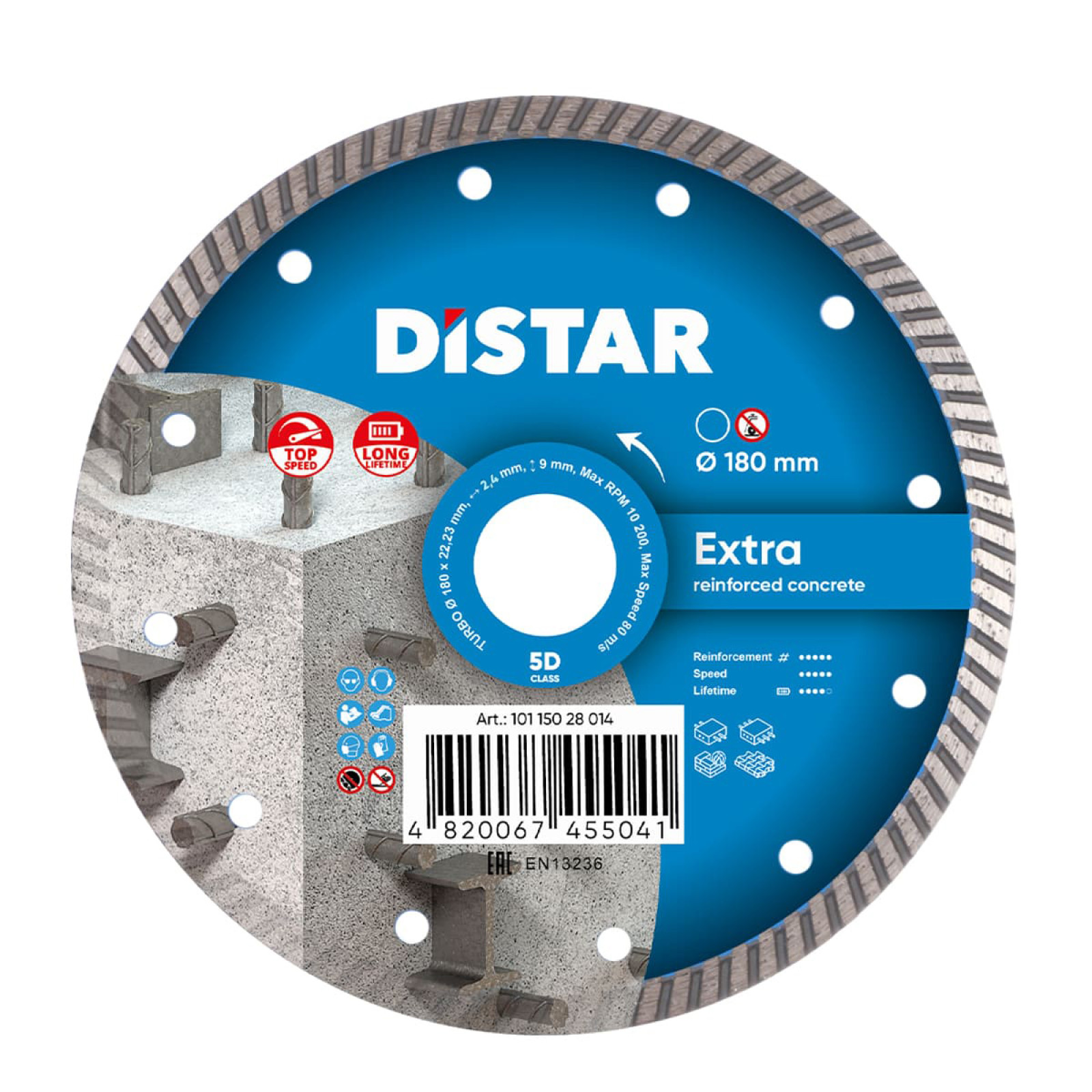 Круг алмазный отрезной Distar Turbo 180x2,4x9x22,23 Extra