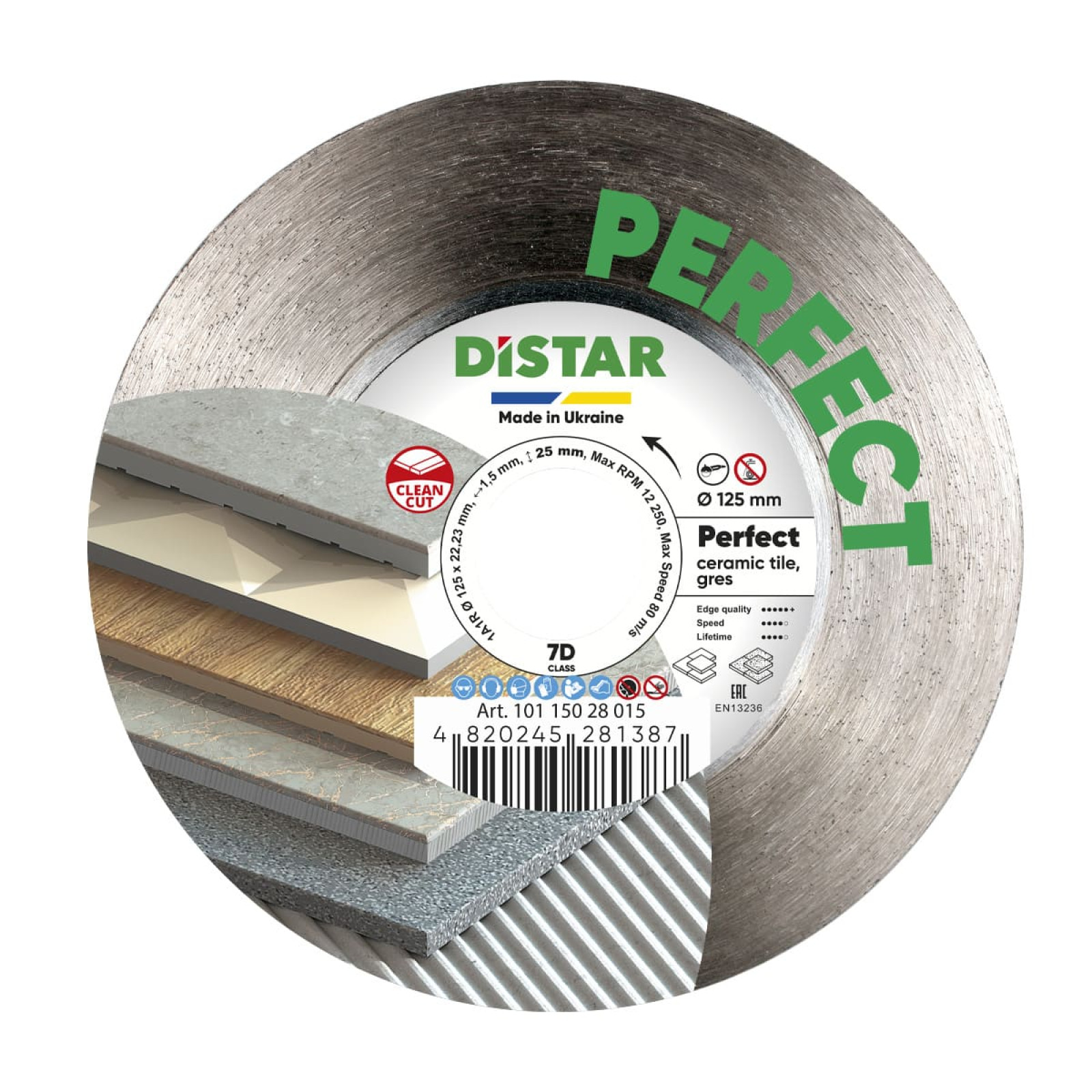 Круг алмазный отрезной Distar 1A1R 125x1,5/0,9x25x22,23H Perfect