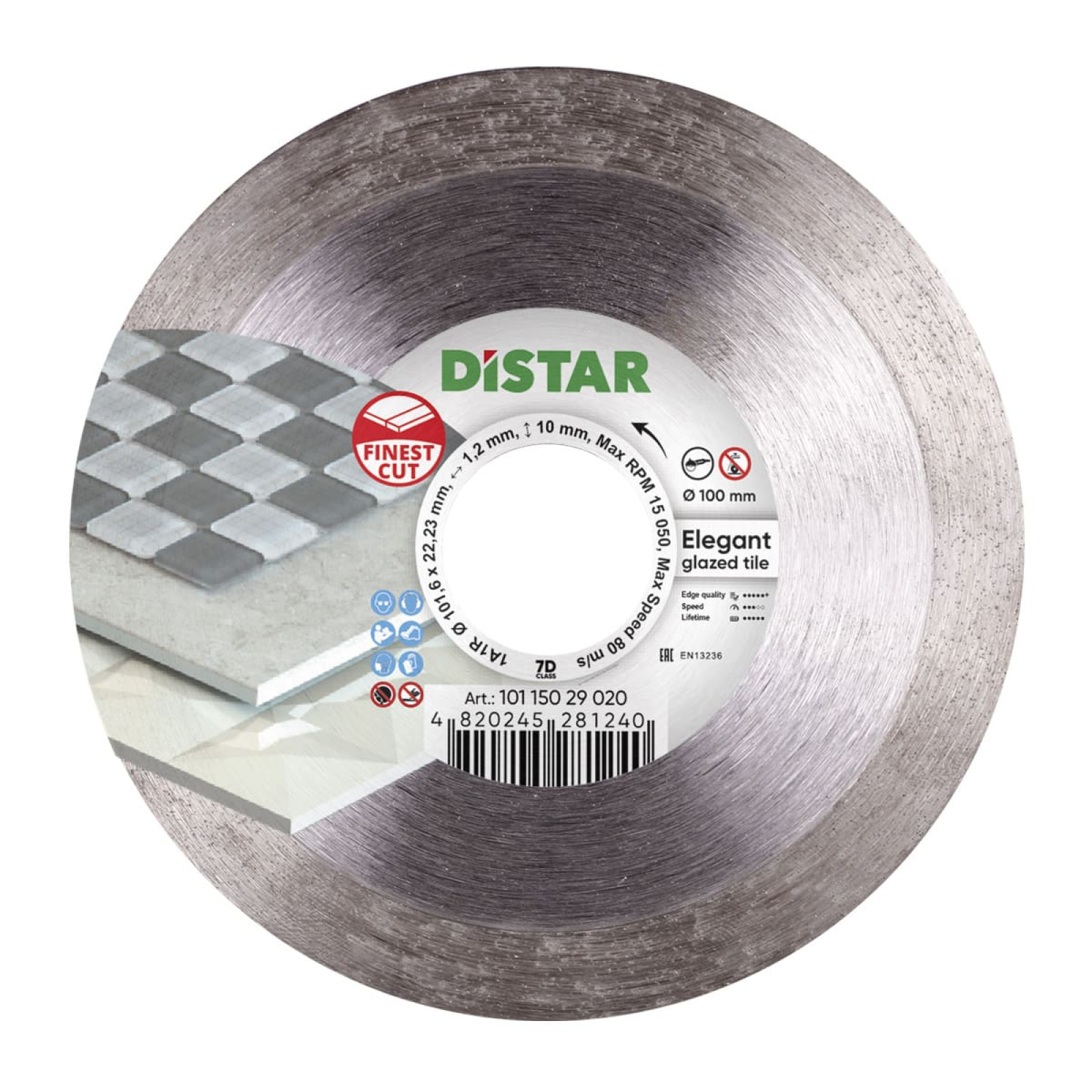 Круг алмазный отрезной Distar 1A1R 101,6x1,2/0,8x10x22,23 Elegant