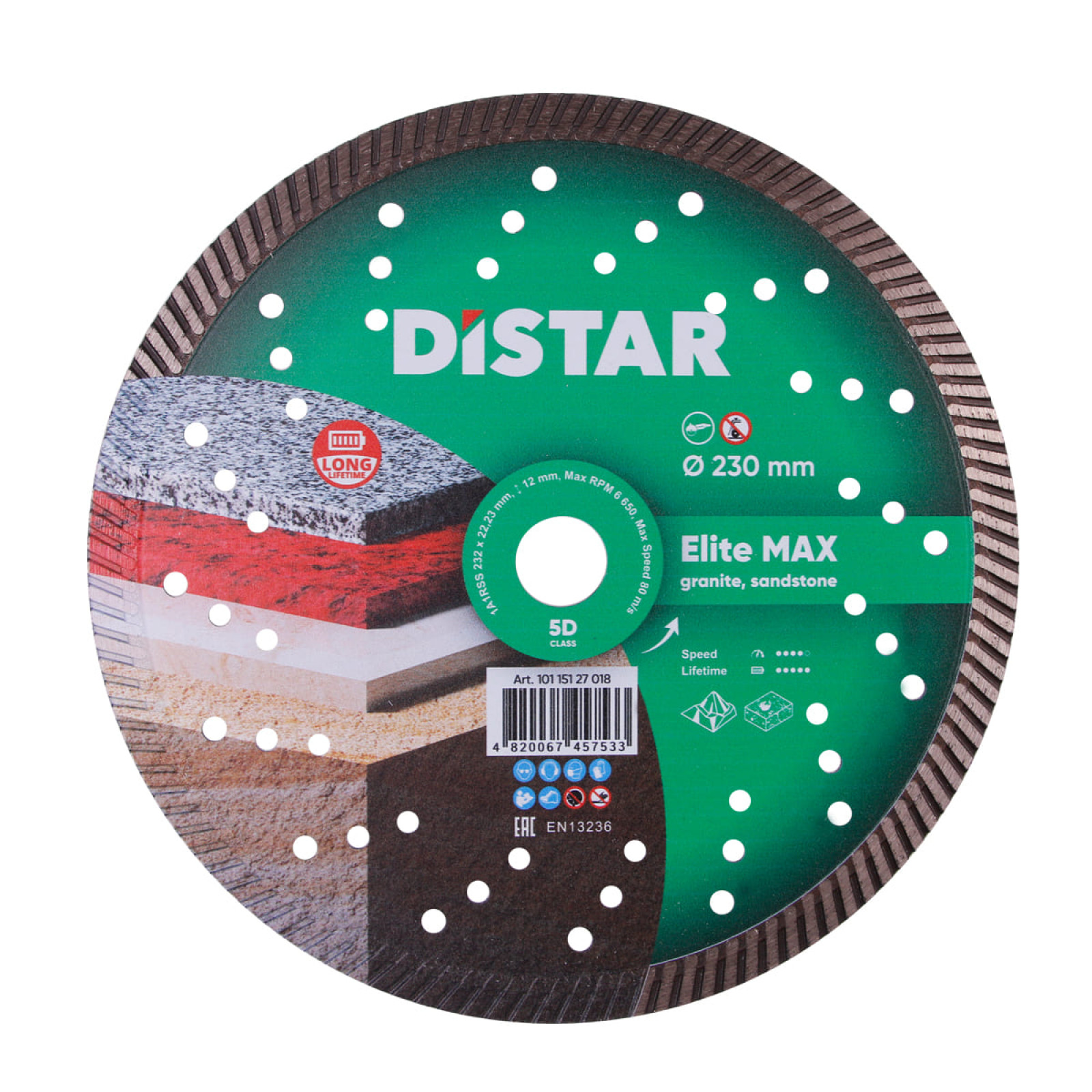 Круг алмазный отрезной Distar Turbo 232x2,5x12x22,23 Elite Max