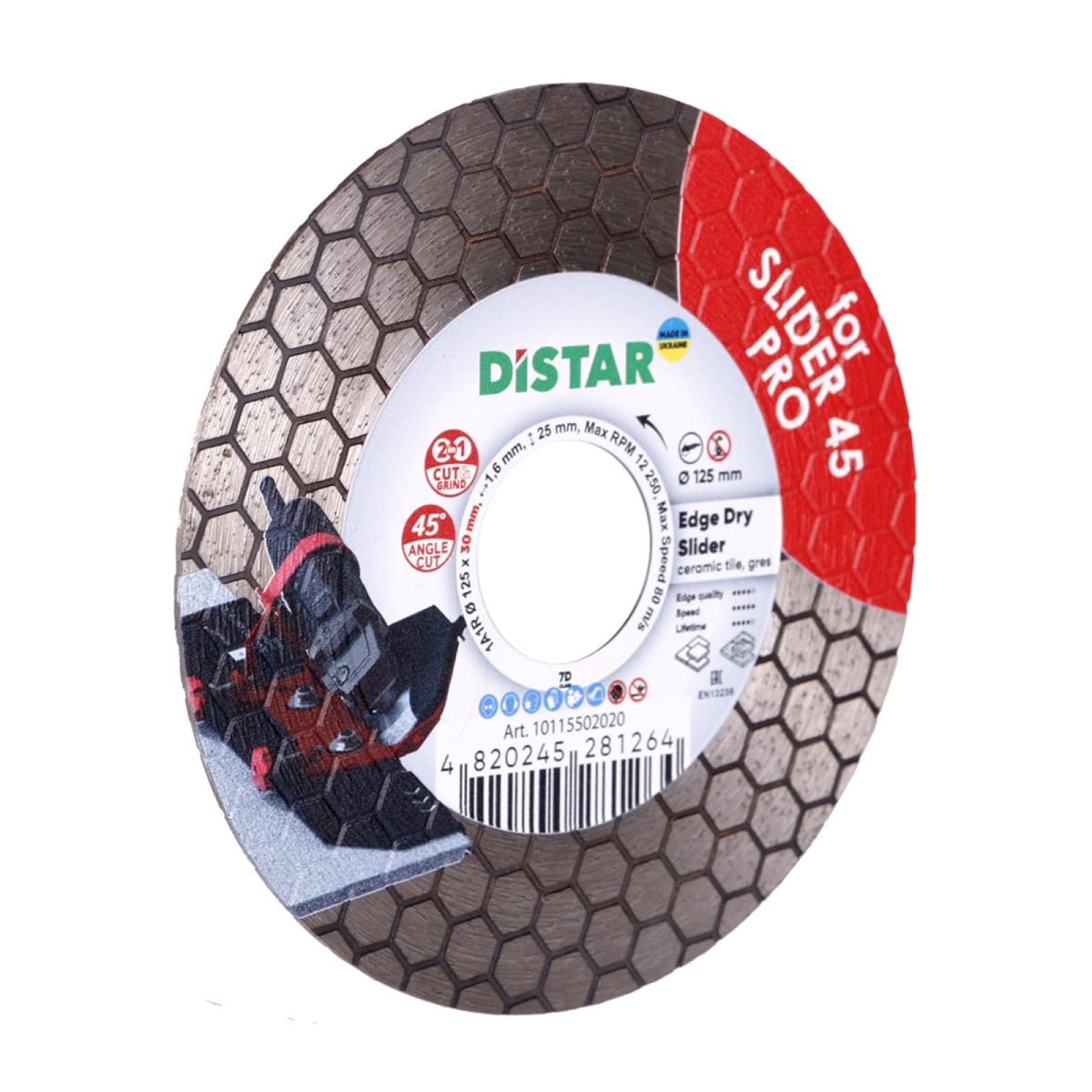 Круг алмазный отрезной Distar 1A1R 125x1,6/1,2x25x30 Edge Dry Slider