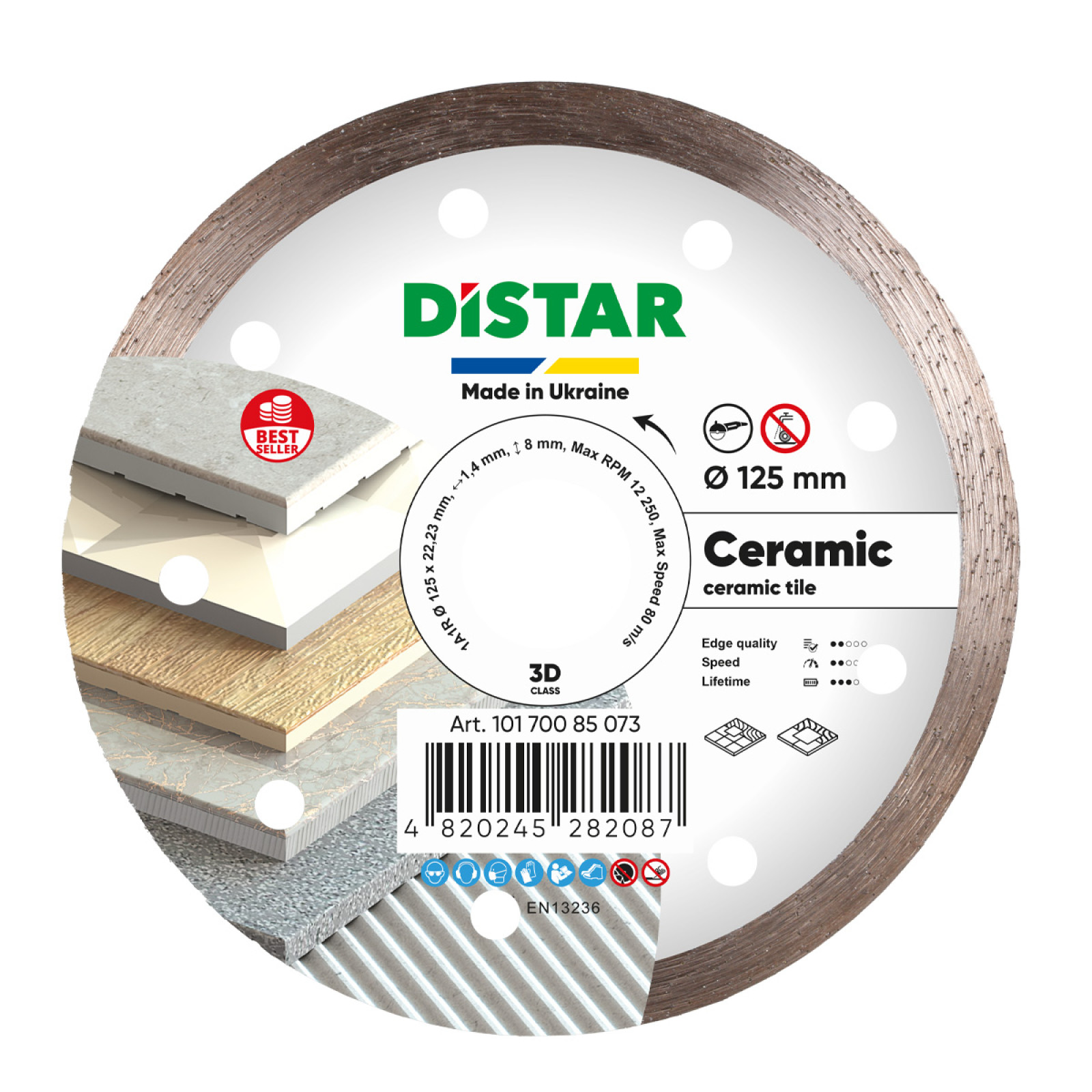 Алмазный Диск Distar 1A1R Ceramic (125мм) Керамика, Керамогранит 10170085073
