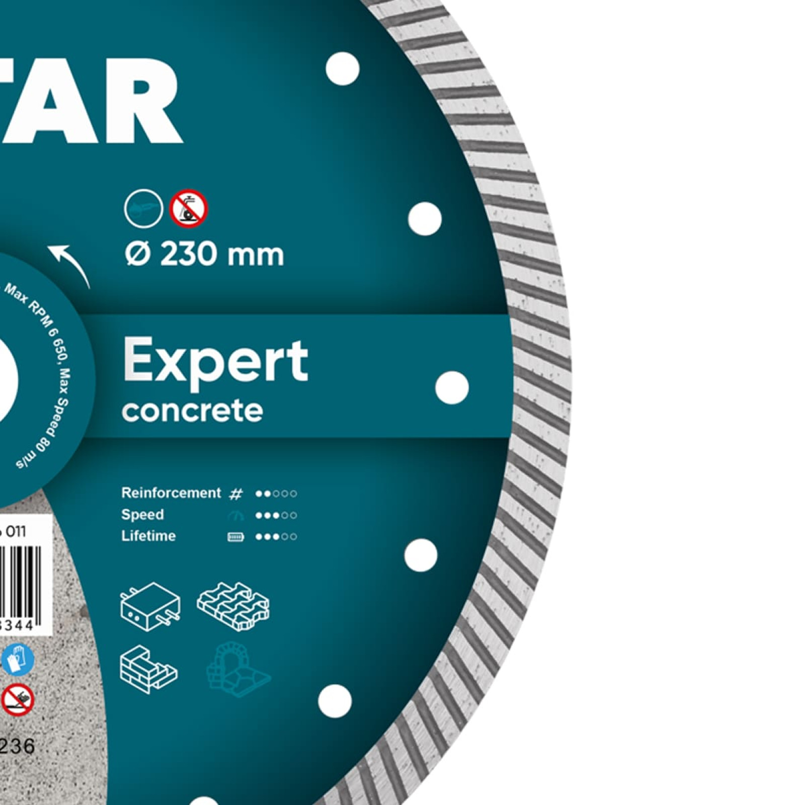 Круг алмазный отрезной Distar Turbo 230x2,6x12x22,23 Expert