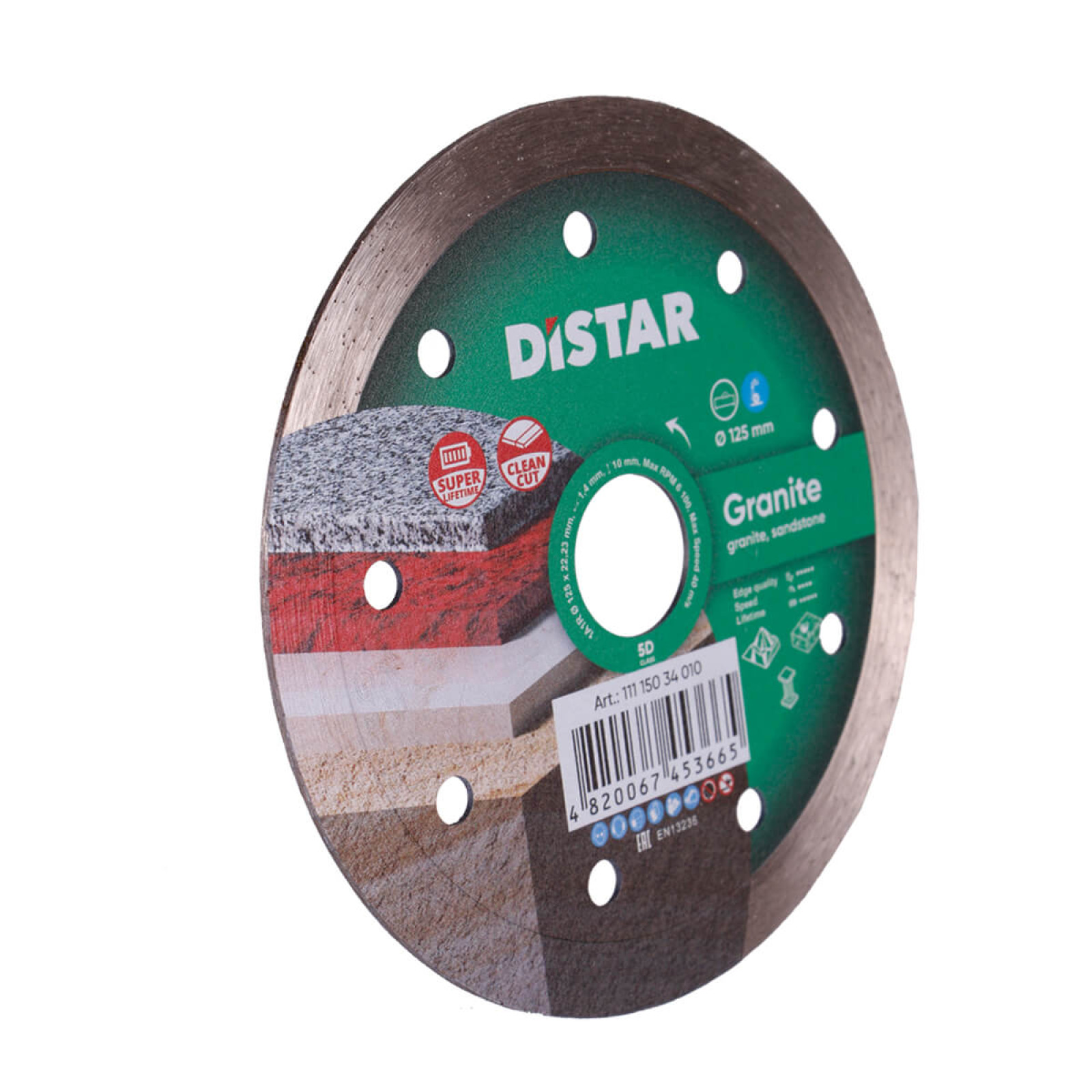 Круг алмазный отрезной Distar 1A1R 125x1,4x10x22,23 Granite