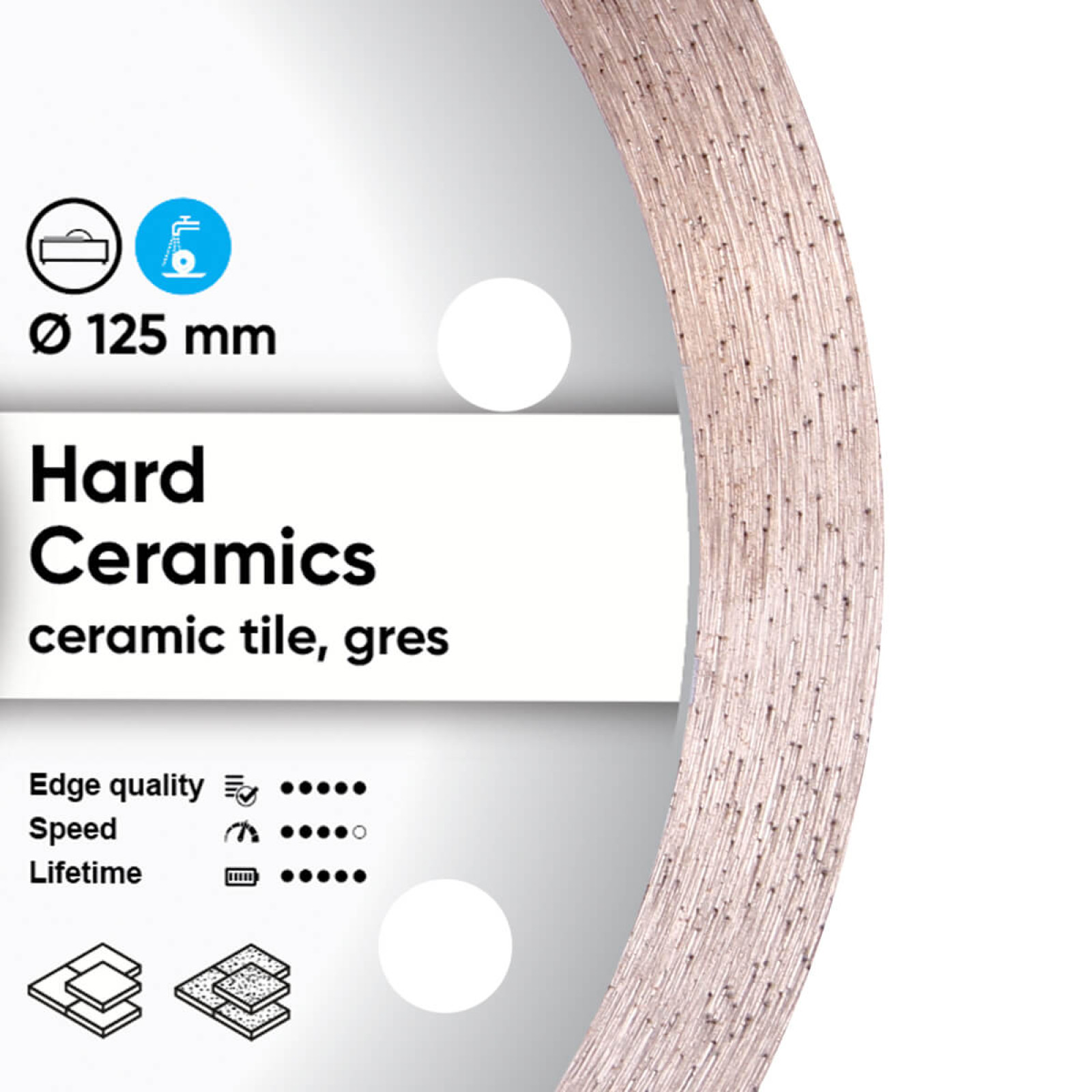 Круг алмазный отрезной Distar 1A1R 125x1,4/1,0x10x22,23 Hard ceramics