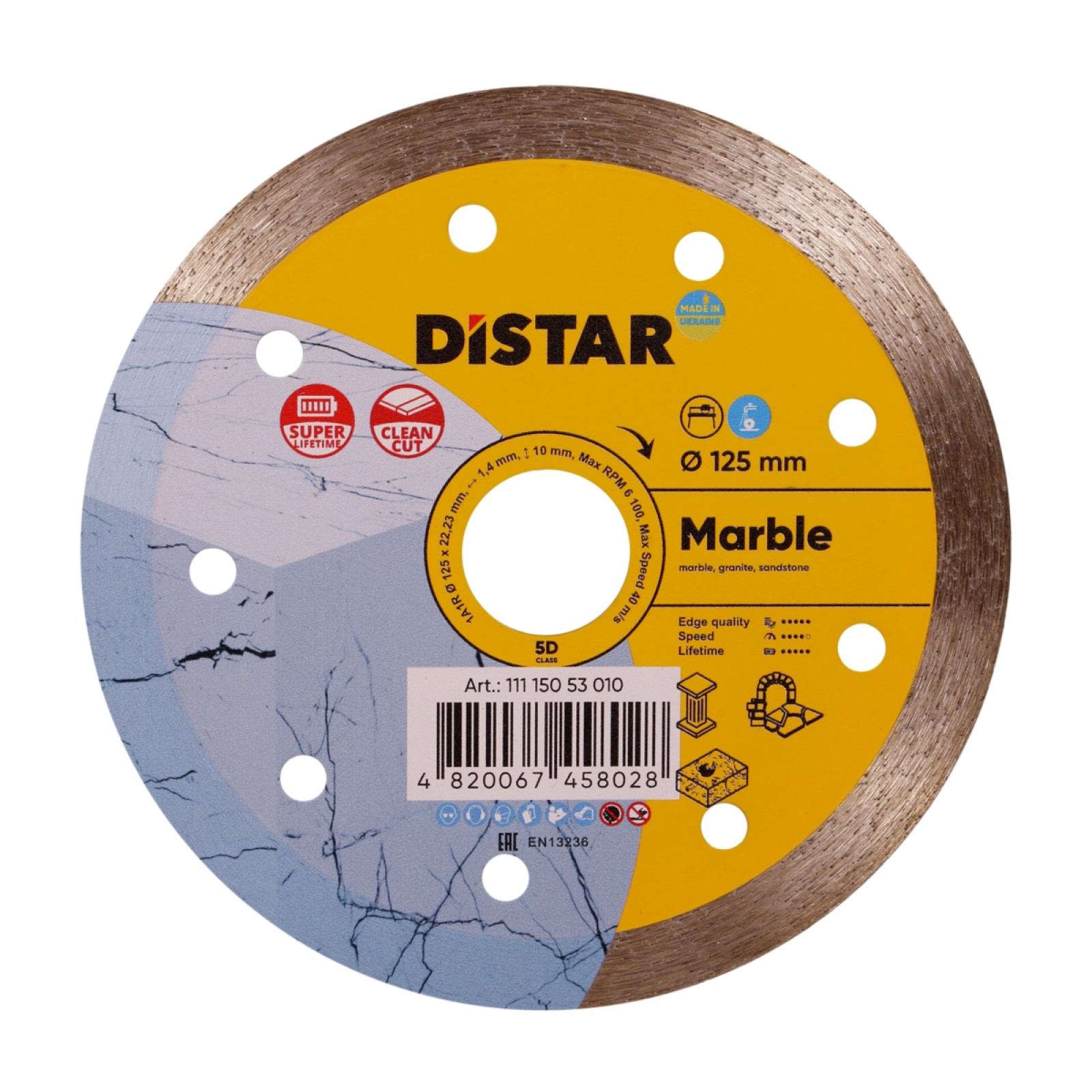Круг алмазный отрезной Distar 1A1R 125x1,4x10x22,23 Marble