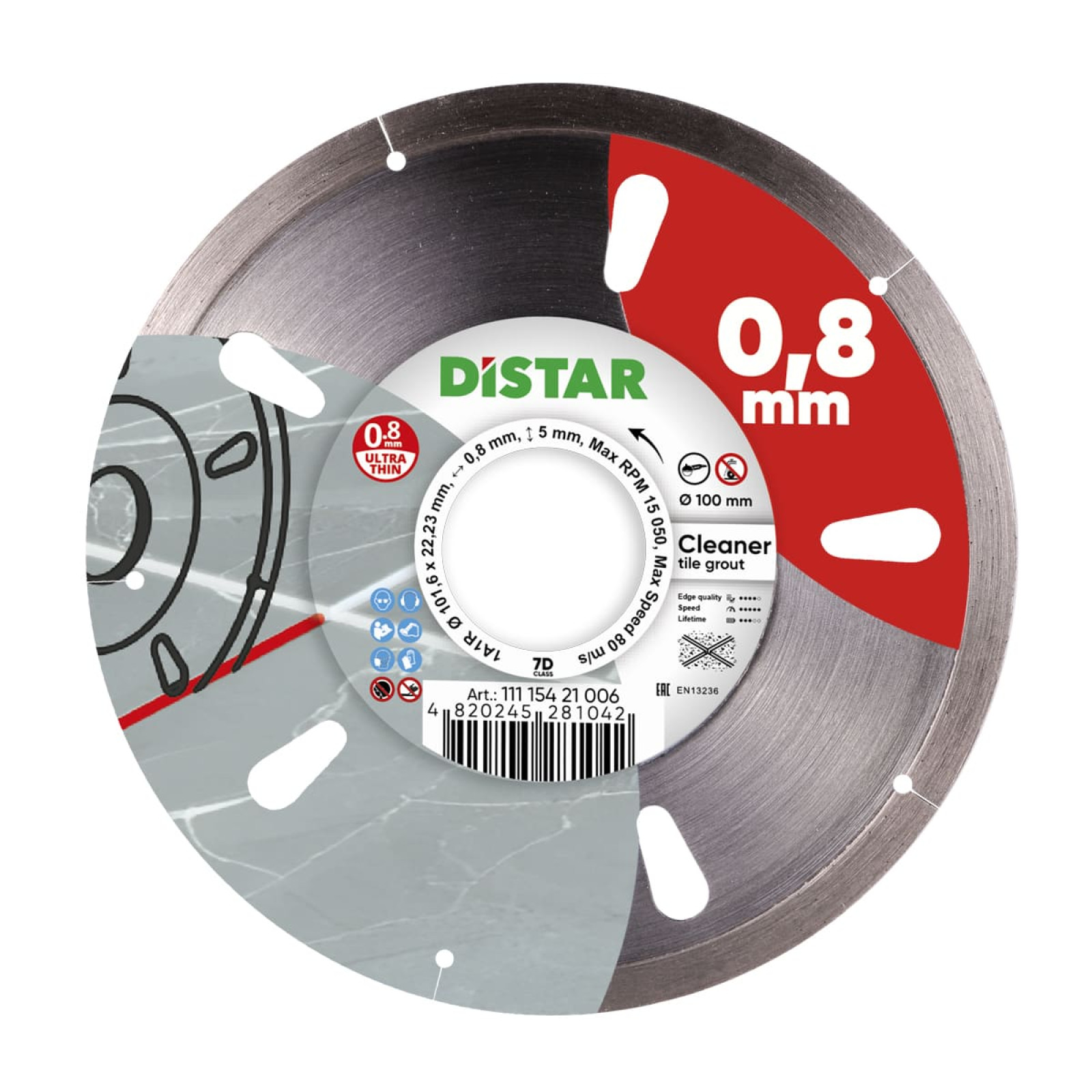 Круг алмазный отрезной Distar 1A1R 101,6x0,8/0,5x5x22,23 Cleaner