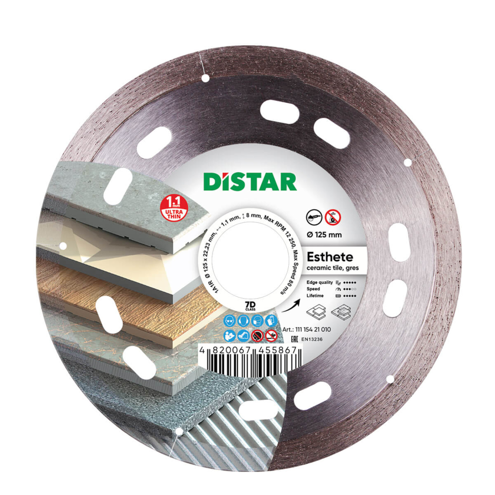 Круг алмазный отрезной Distar 1A1R 125x1,1/0,8x8x22,23 Esthete