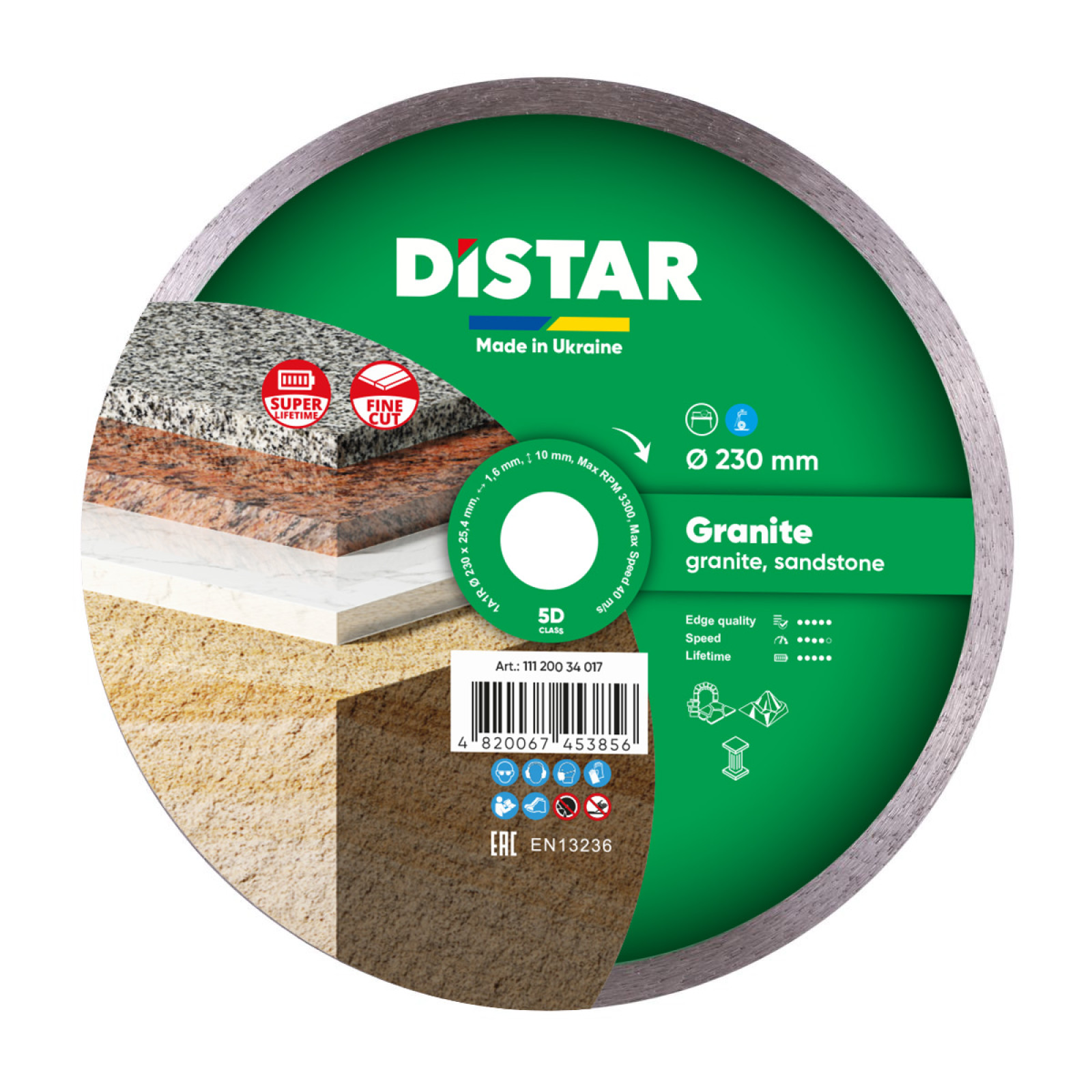 Круг алмазный отрезной Distar 1A1R 230x1,6x10x25,4 Granite