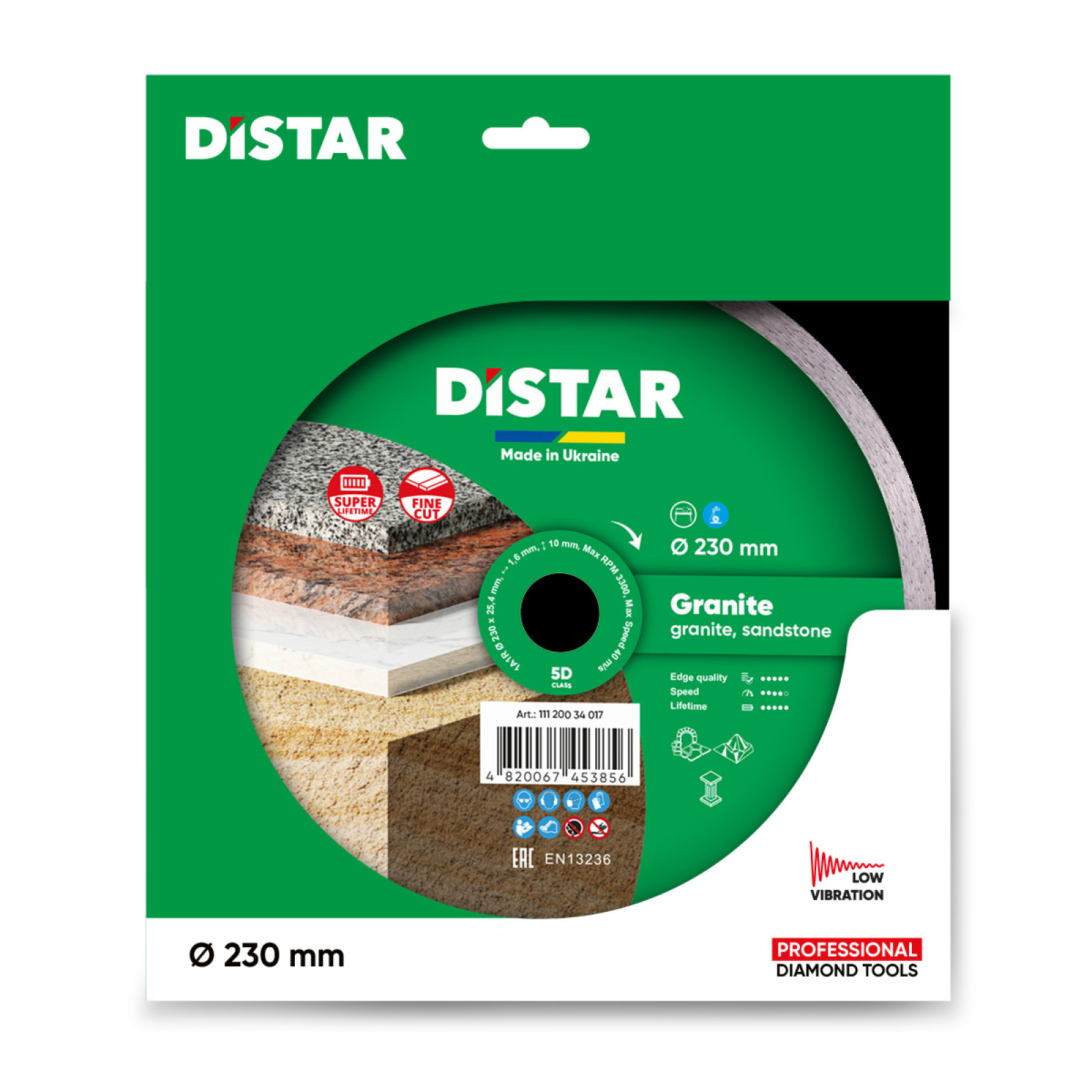 Круг алмазный отрезной Distar 1A1R 230x1,6x10x25,4 Granite