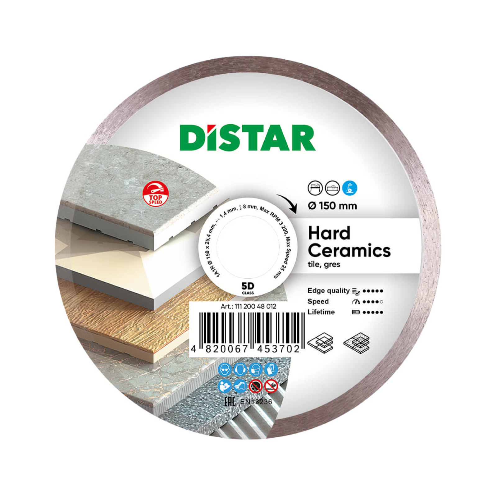 Круг алмазный отрезной Distar 1A1R 150x1,4/1,0x8x25,4 Hard ceramics