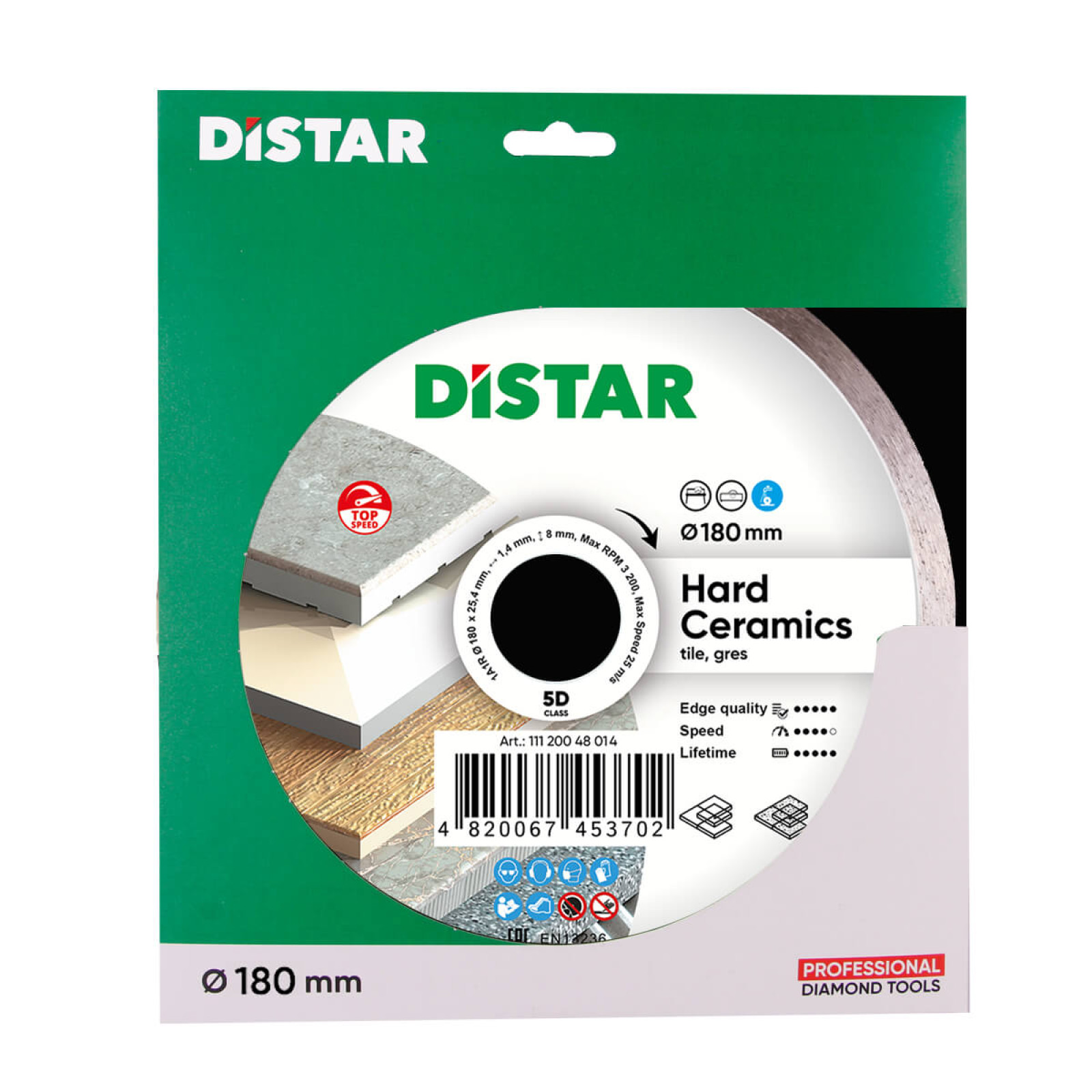 Круг алмазный отрезной Distar 1A1R 180x1,4/1,0x8,5x25,4 Hard ceramics