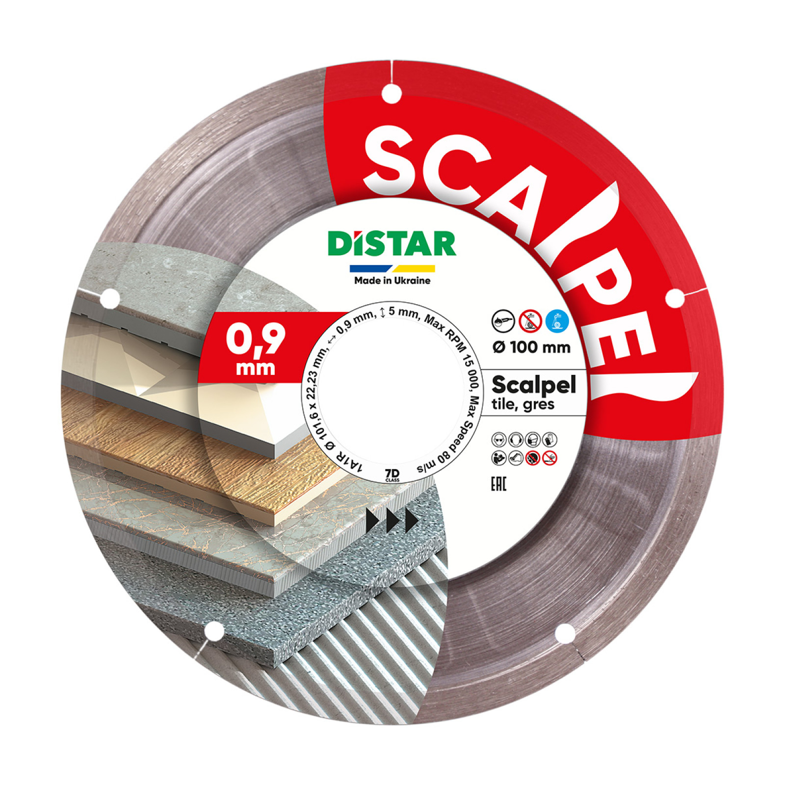Круг алмазный отрезной Distar 1A1R 101,6x0,9/0,5x5x22,23 Scalpel
