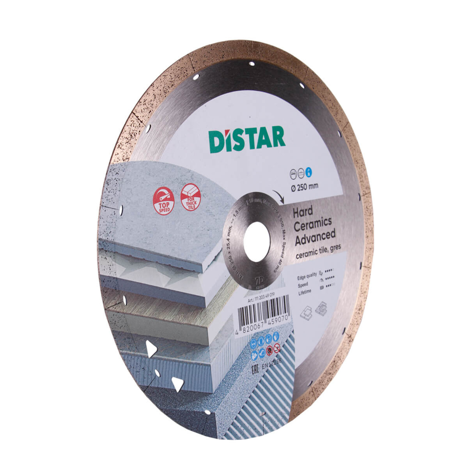 Круг алмазный отрезной Distar 1A1R 250x1,5x10x25,4 Hard ceramics Advanсed