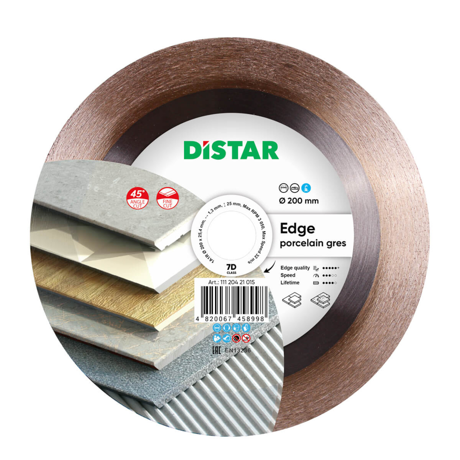 Круг алмазный отрезной Distar 1A1R 200x1,4/1/1,6x25x25,4 Edge