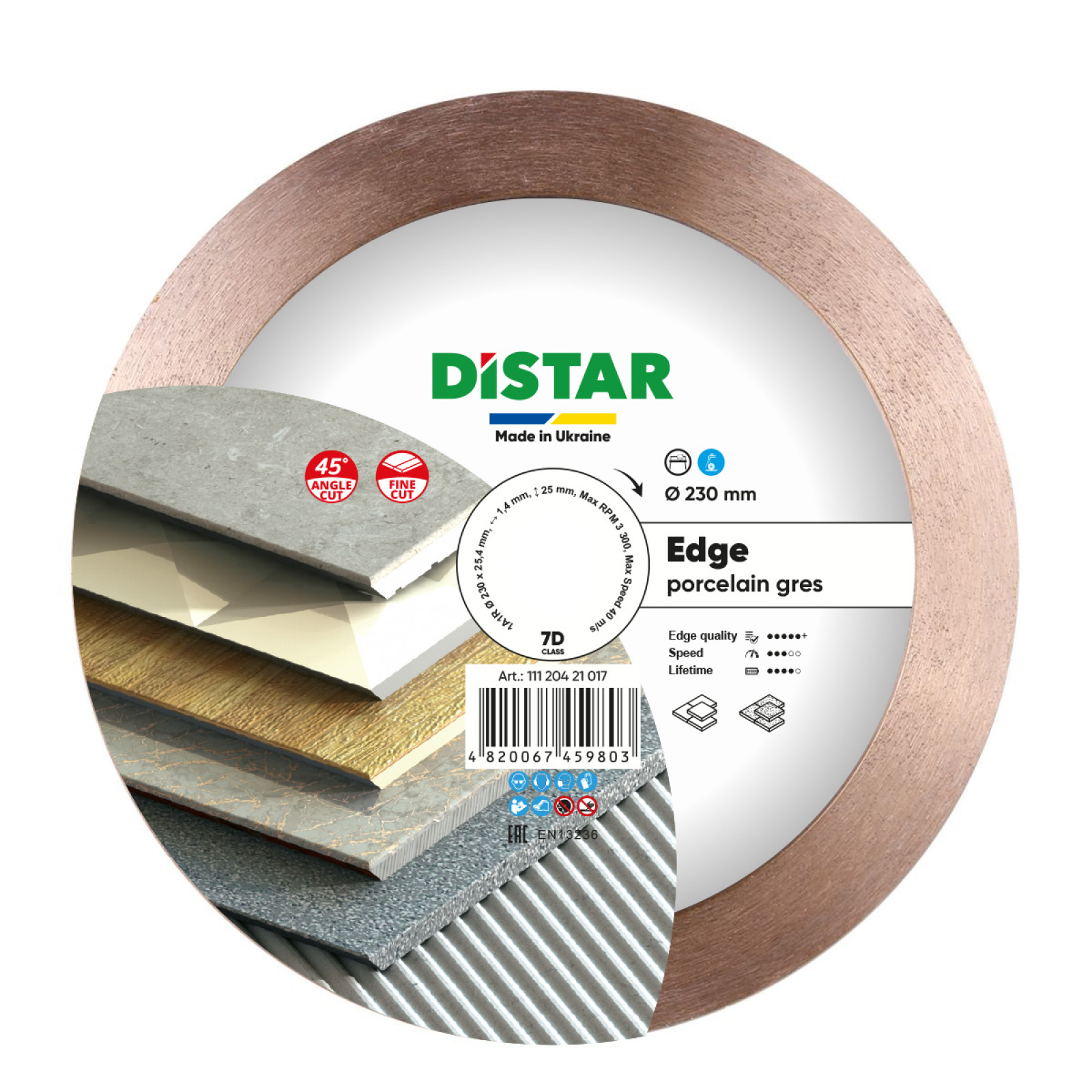 Круг алмазный отрезной Distar 1A1R 230x1,4/1/1,6x25x25,4 Edge