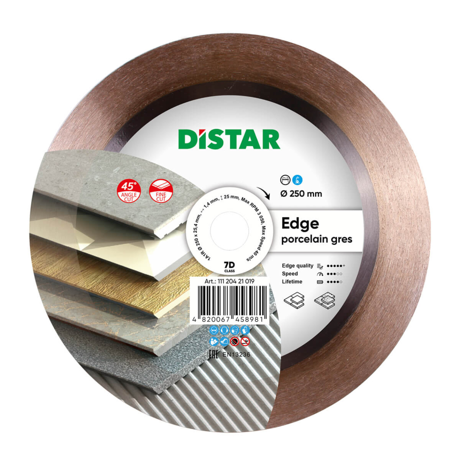 Круг алмазный отрезной Distar 1A1R 250x1,4/1/1,6x25x25,4 Edge