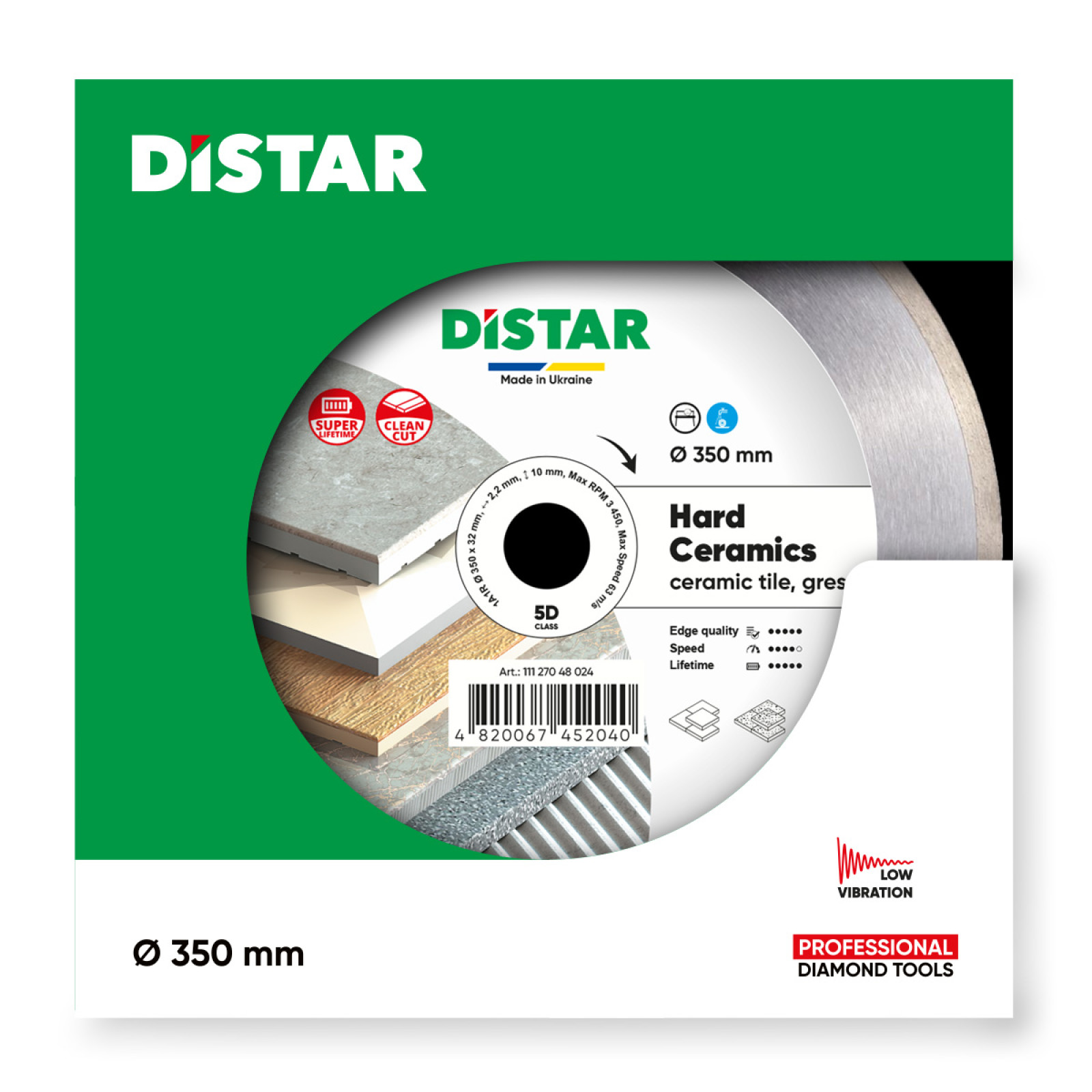 Круг алмазный отрезной Distar 1A1R 350x2,2/1,8x10x32 Hard ceramics