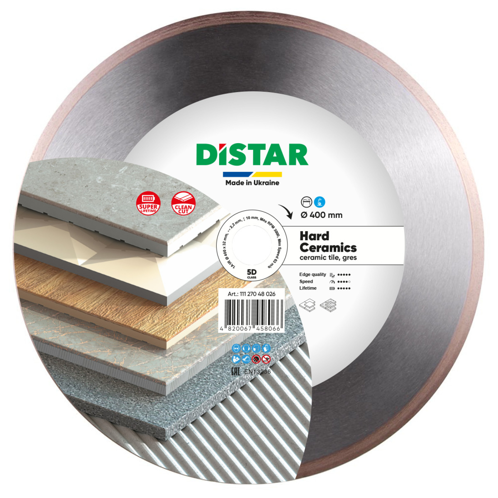 Круг алмазный отрезной Distar 1A1R 400x2,2/1,8x10x32 Hard ceramics