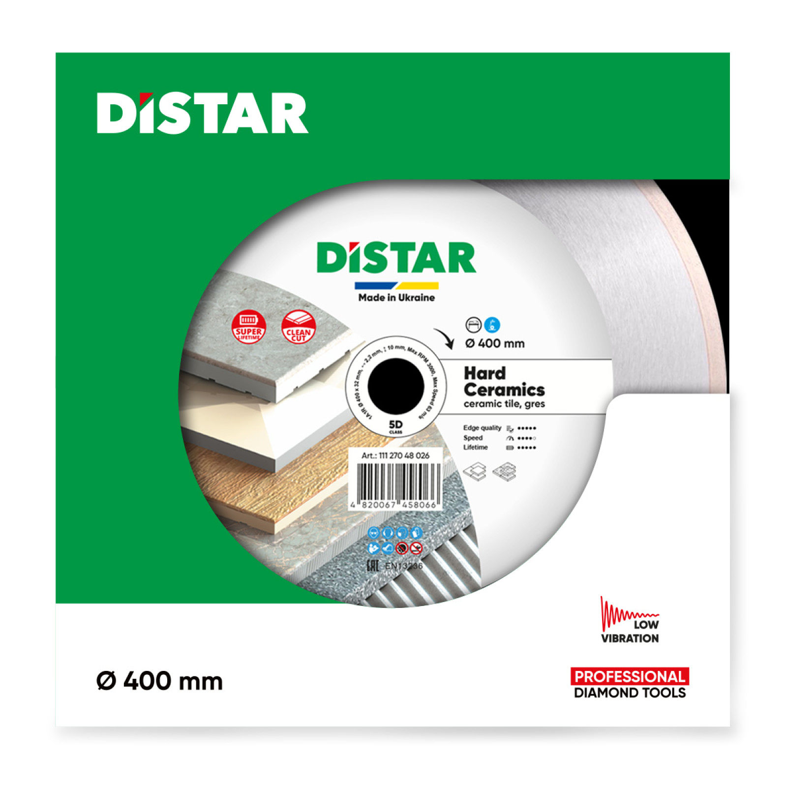 Круг алмазный отрезной Distar 1A1R 400x2,2/1,8x10x32 Hard ceramics