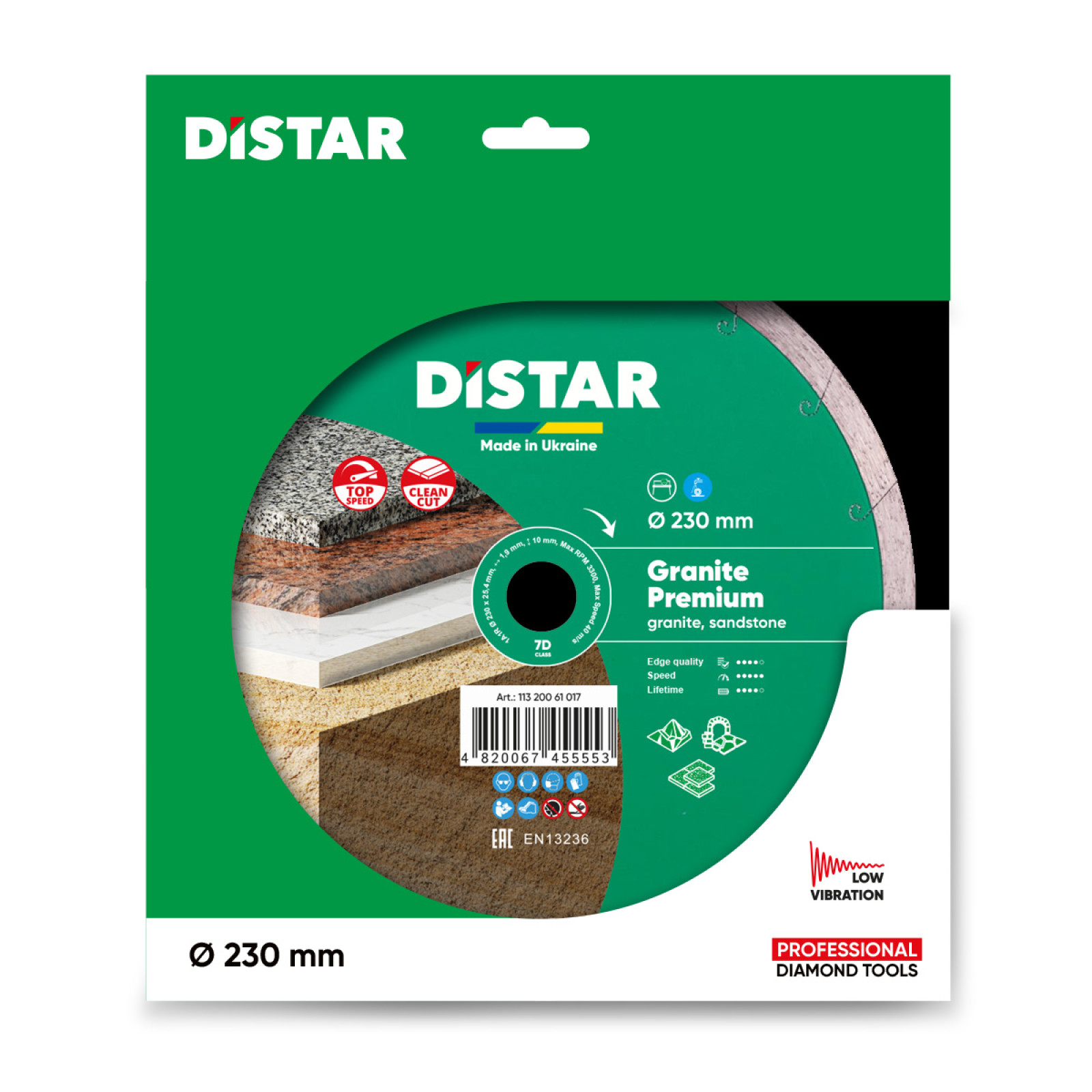 Круг алмазный отрезной Distar 1A1R 230x1,9x10x25,4 Granite Premium