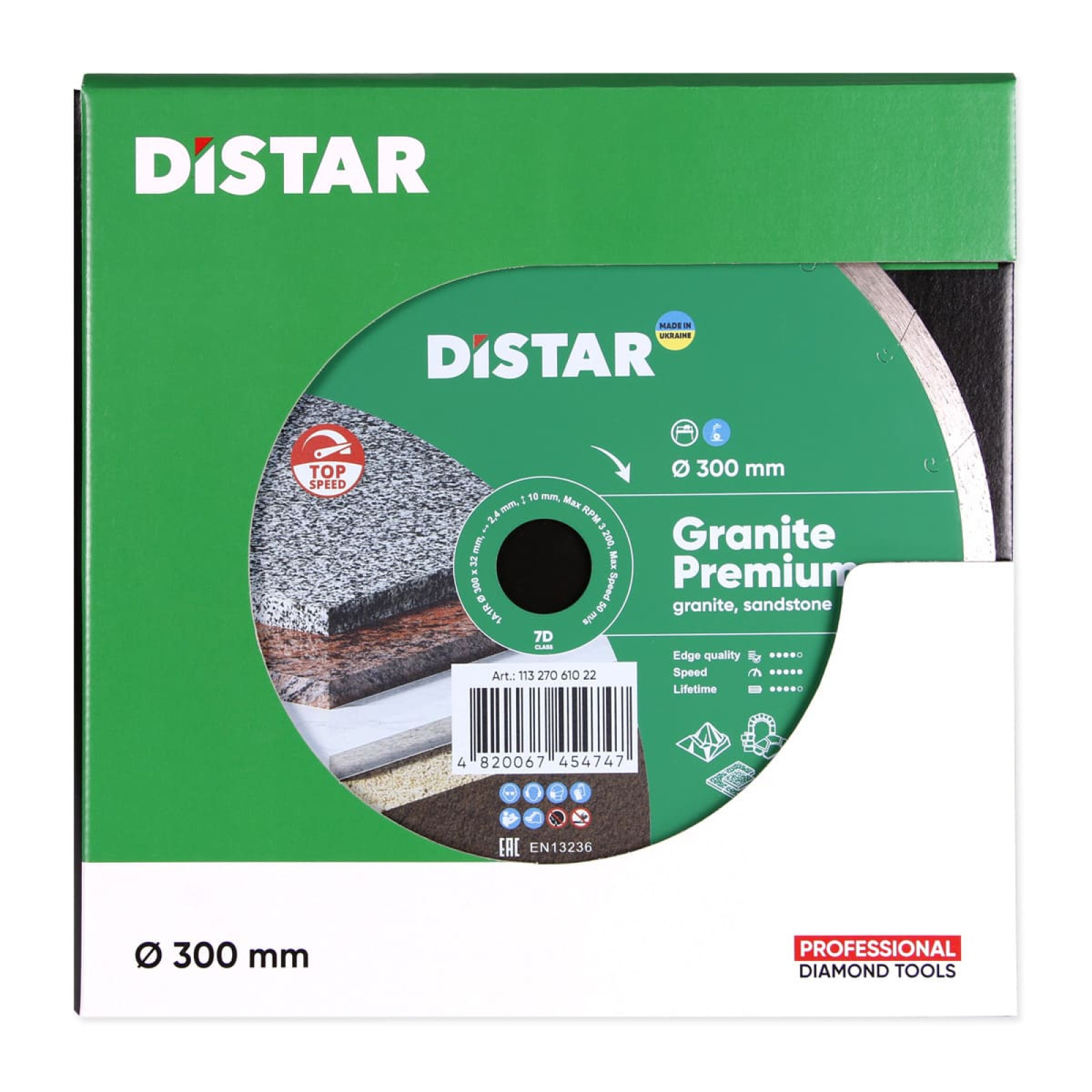 Круг алмазный отрезной Distar 1A1R 300x2,4x10x32 Granite Premium