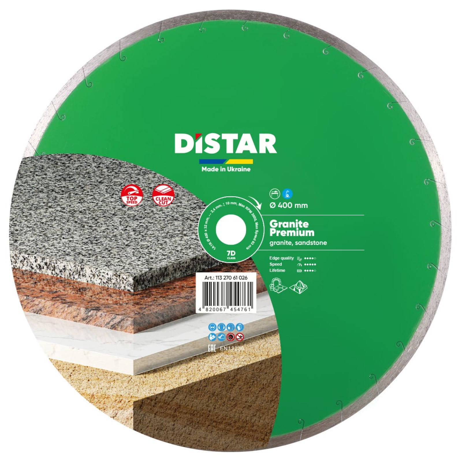 Круг алмазный отрезной Distar 1A1R 400x2,4x10x32 Granite Premium