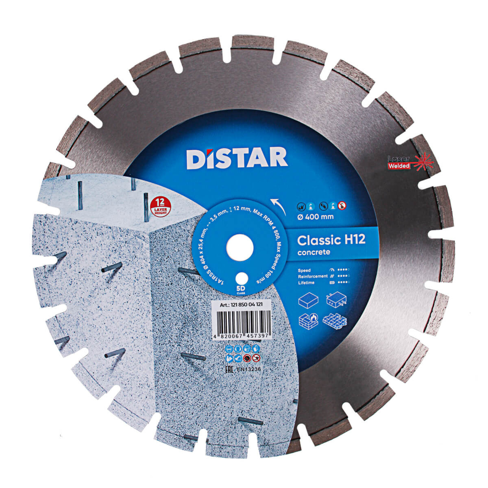 Круг алмазный отрезной Distar 1A1RSS/C1-W 404x3,5/2,5x25,4-11,5-24-ARP 40x3,5x10+2 R190 Classic H12