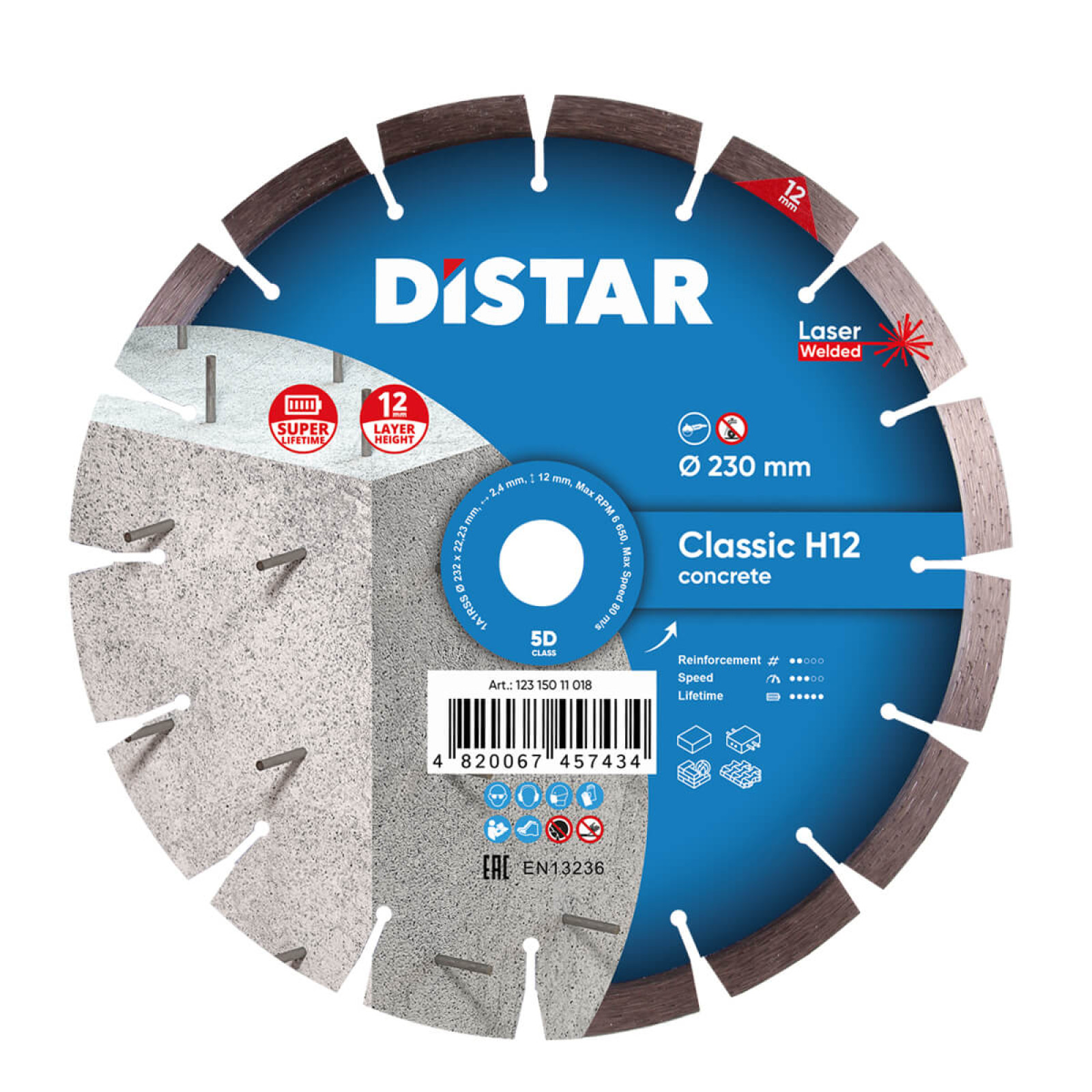 Круг алмазный отрезной Distar 1A1RSS/C3-W 232x2,4/1,6x22,23-16-ARP 38x2,4x10+2 R105 Classic H12