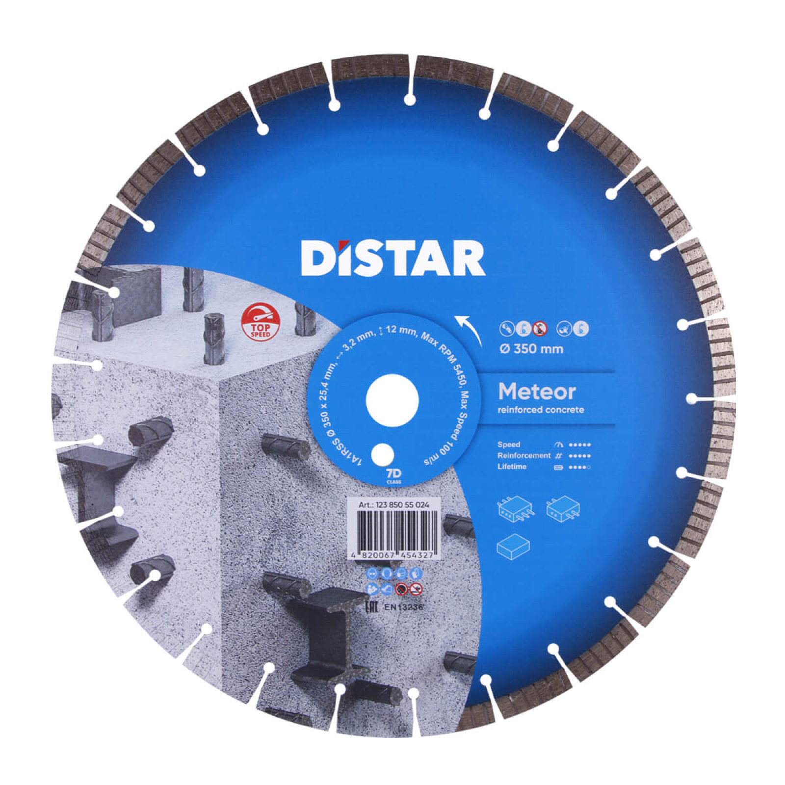 Круг алмазний вiдрiзний Distar 1A1RSS/C3-W 350x3,2/2,2x25,4-11,5-25-ARPS 40x3,2x10+2 R170 Meteor