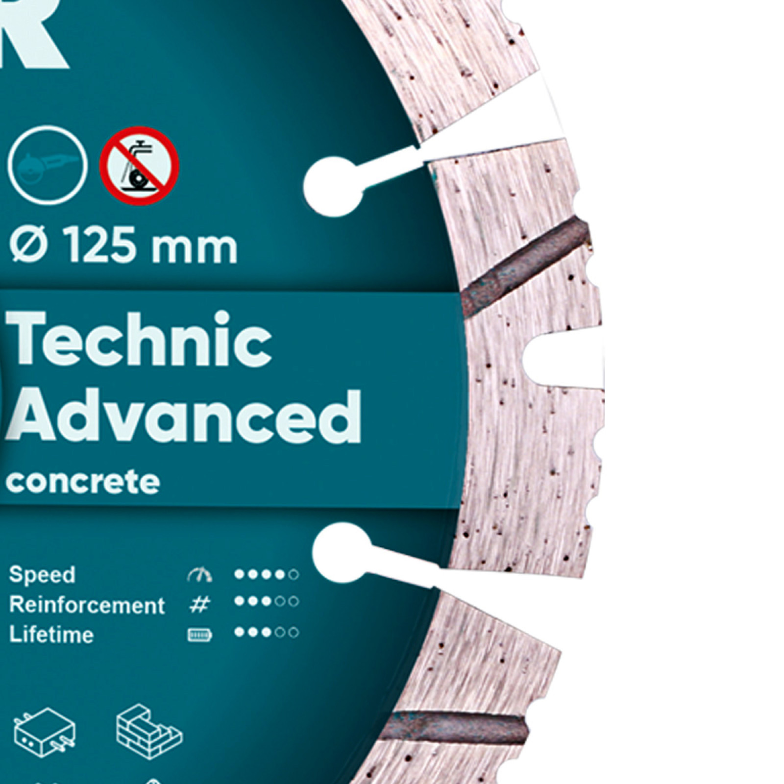 Круг алмазный отрезной Distar 1A1RSS/C3 125x2,2/1,4x11x22,23-10-HIT Technic Advanced