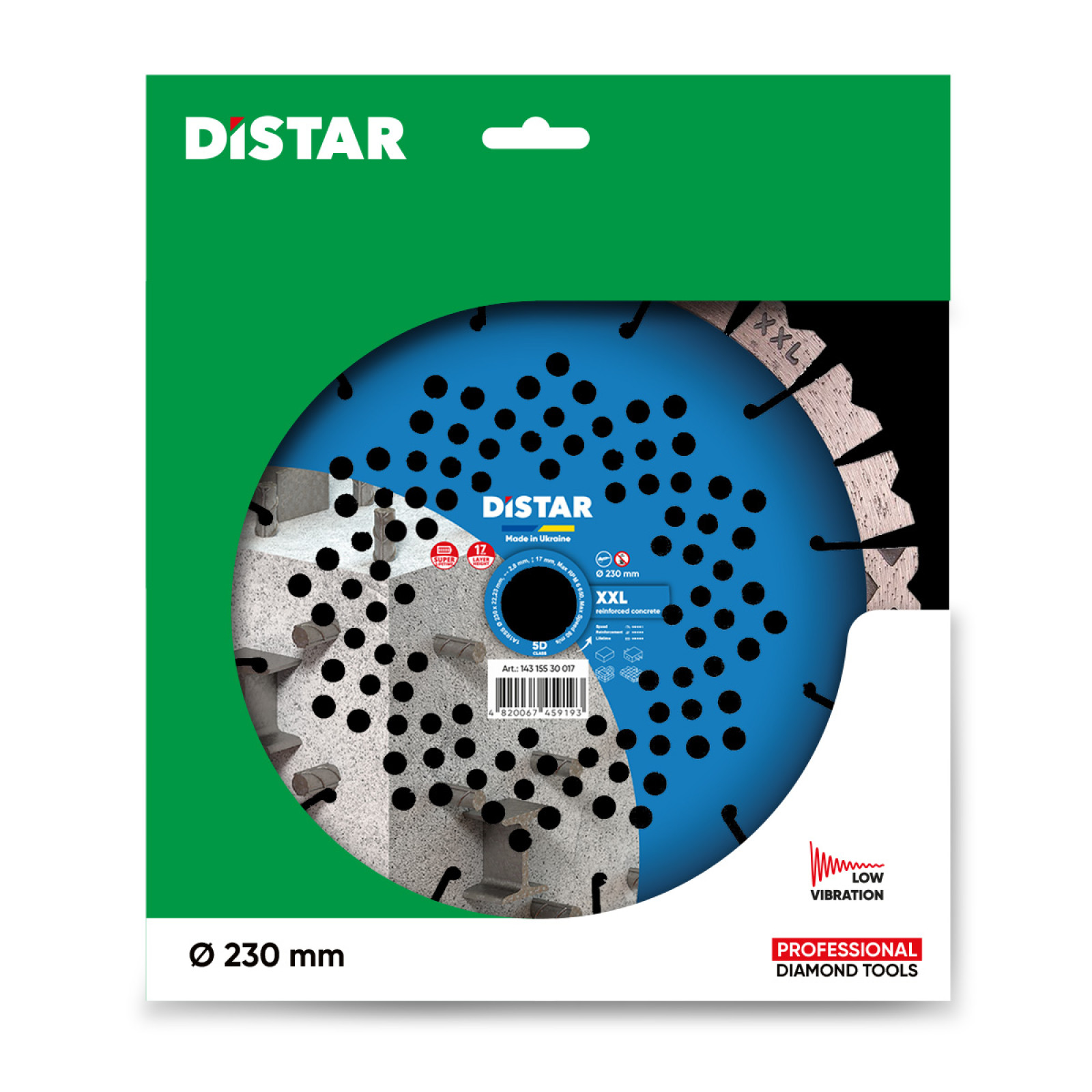 Круг алмазный отрезной Distar 1A1RSS/C3 230x2,8/2,0x17x22,23-24-HIT XXL