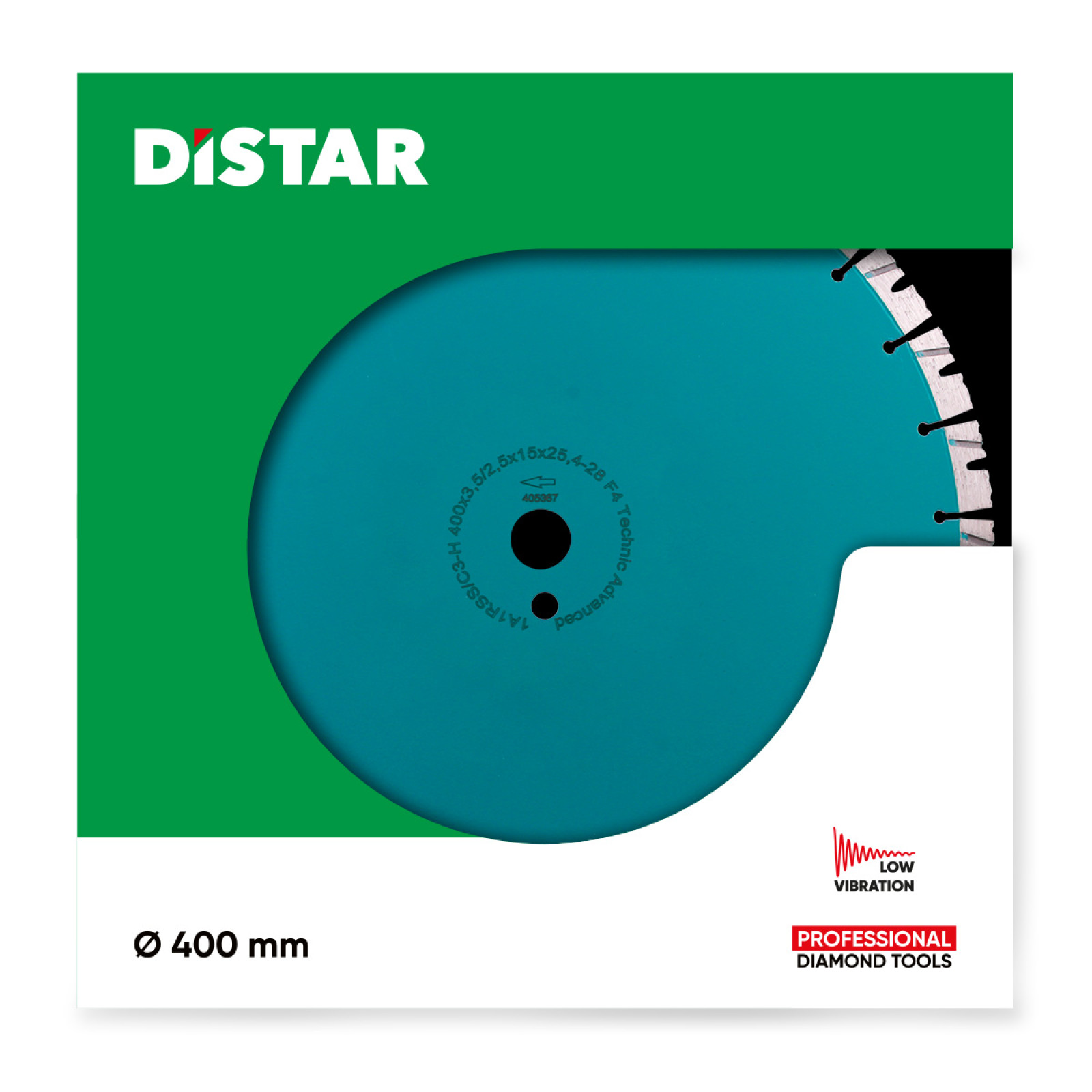 Круг алмазный отрезной Distar 1A1RSS/C3 400x3,5/2,5x15x25,4-(11,5)-28-HIT Technic Advanced