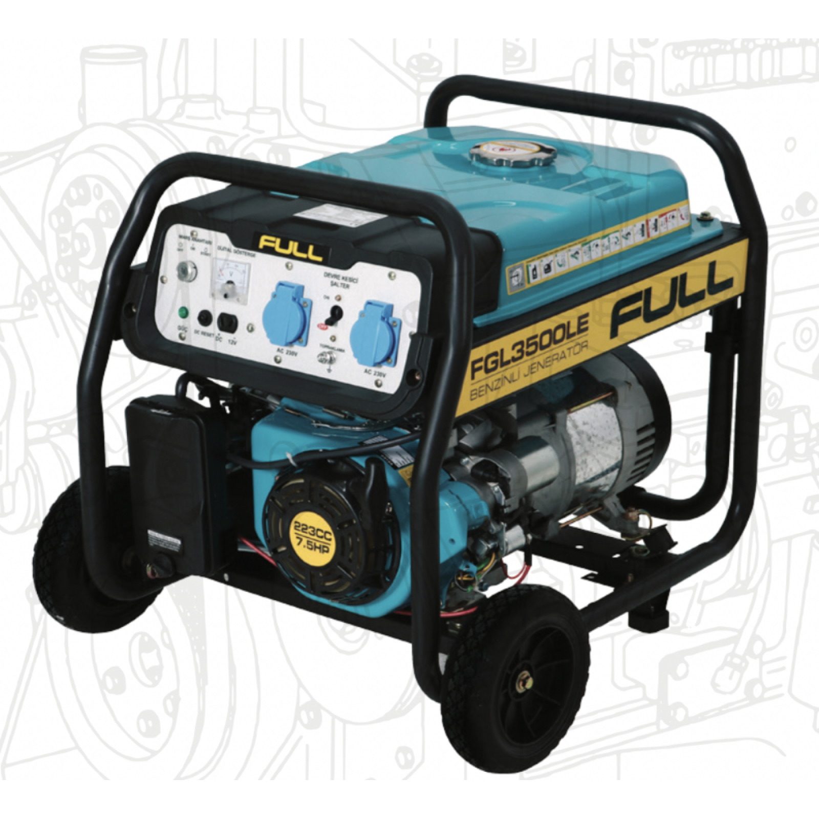 Генератор бензиновий Full FGL3500LE (2,5 кВт)