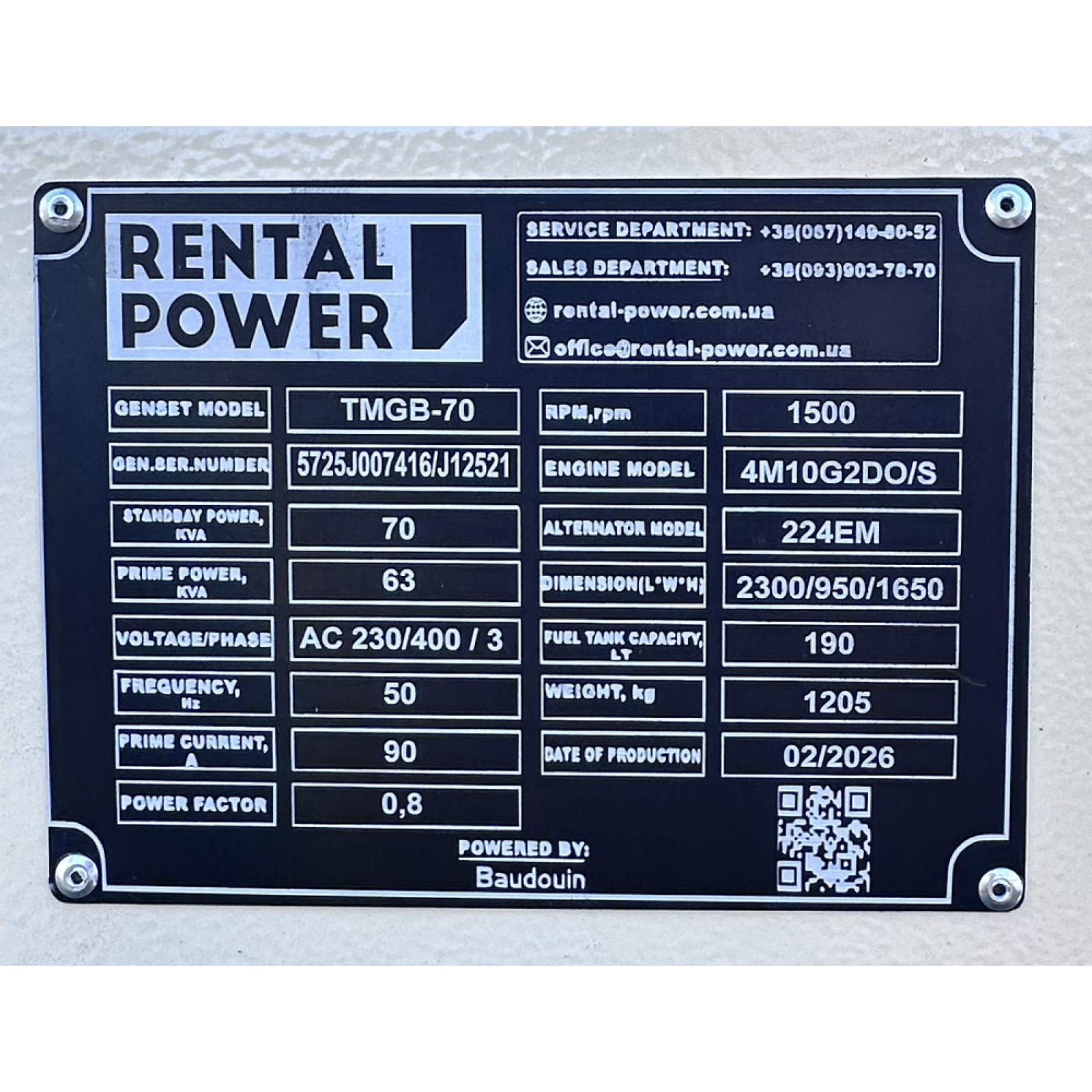 Генератор дизельний TMG Power TMGB-70 (50,9 кВт)