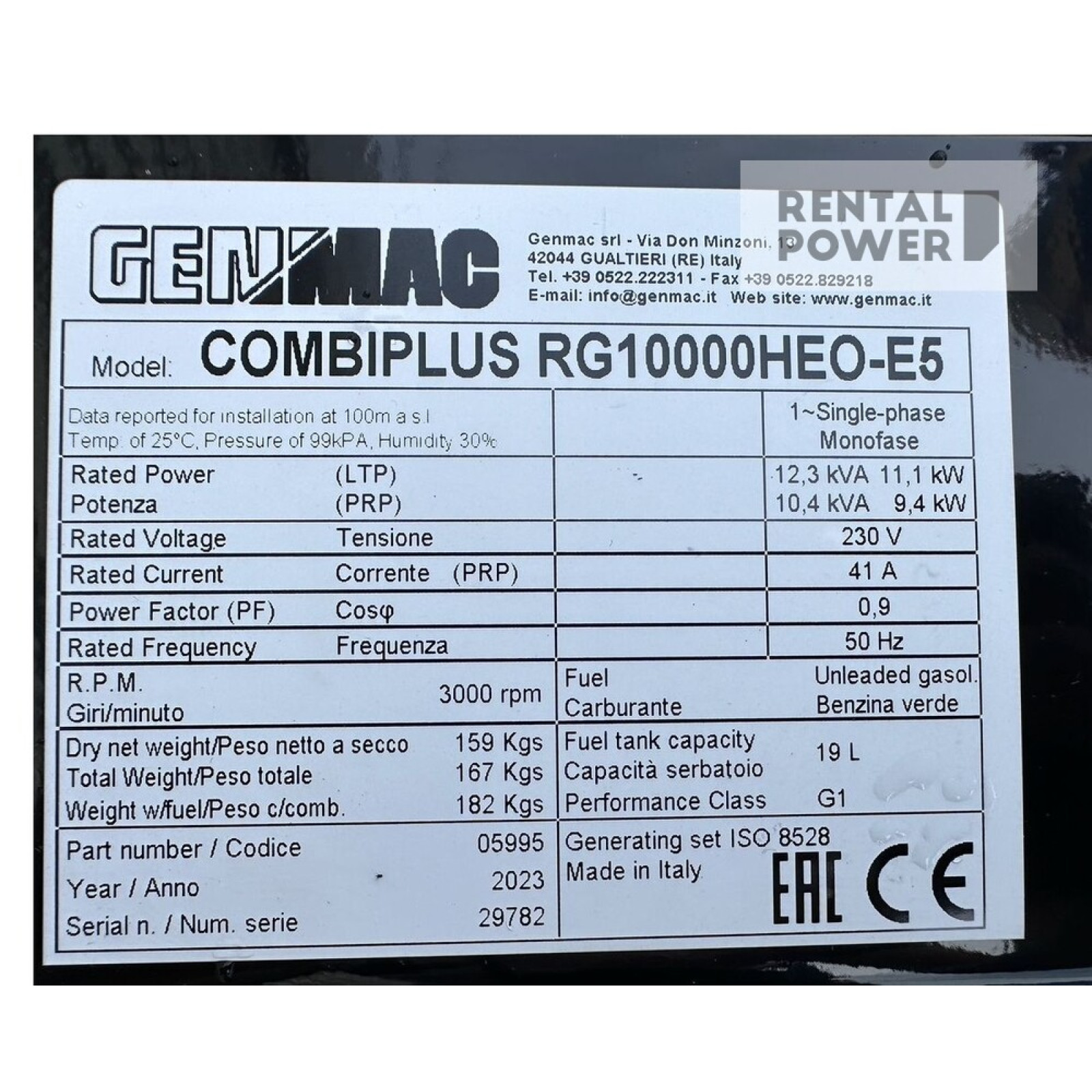 Генератор бензиновий Genmac Combiplus G10000HEO (9,4 кВт)