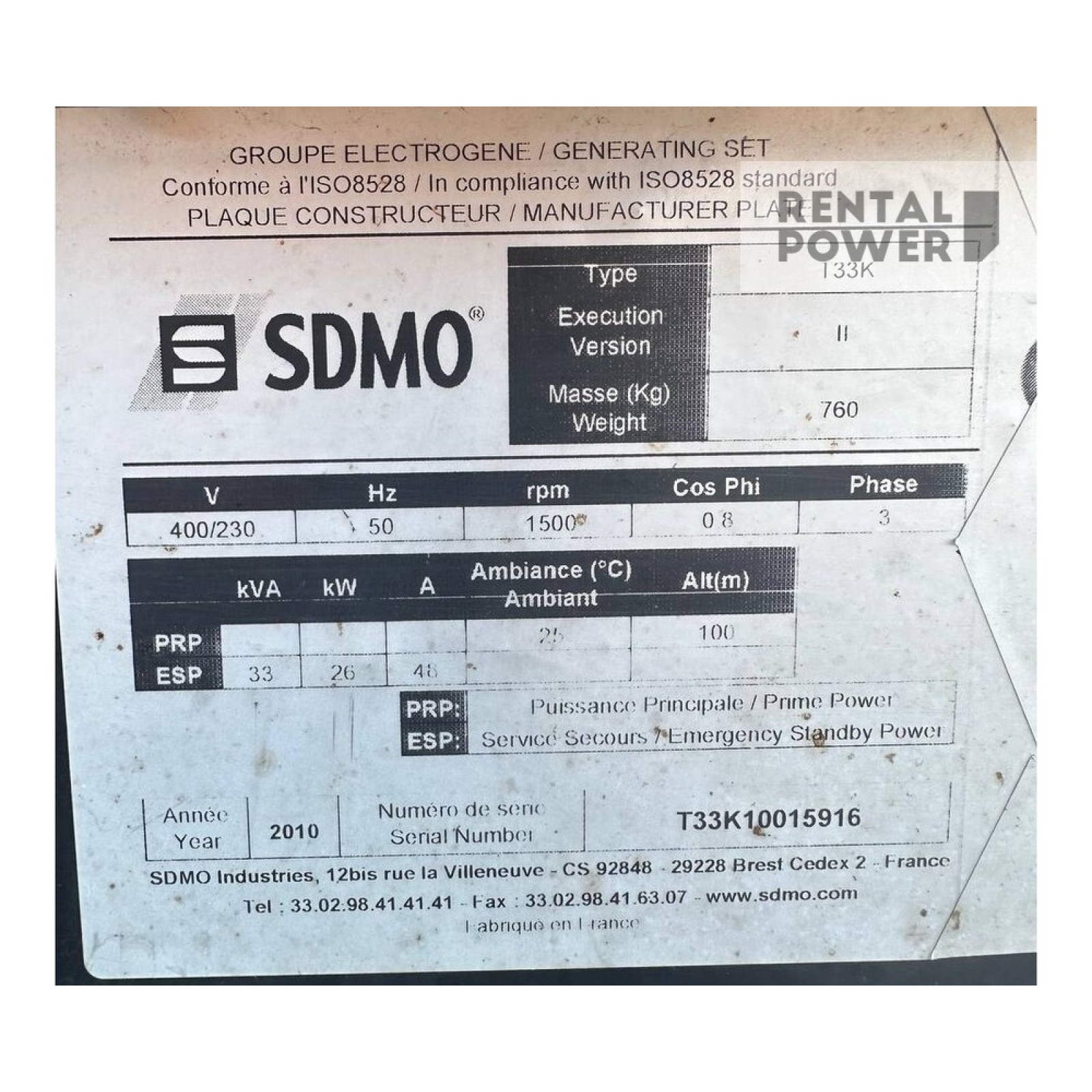 Генератор дизельний SDMO T33K (24кВт)