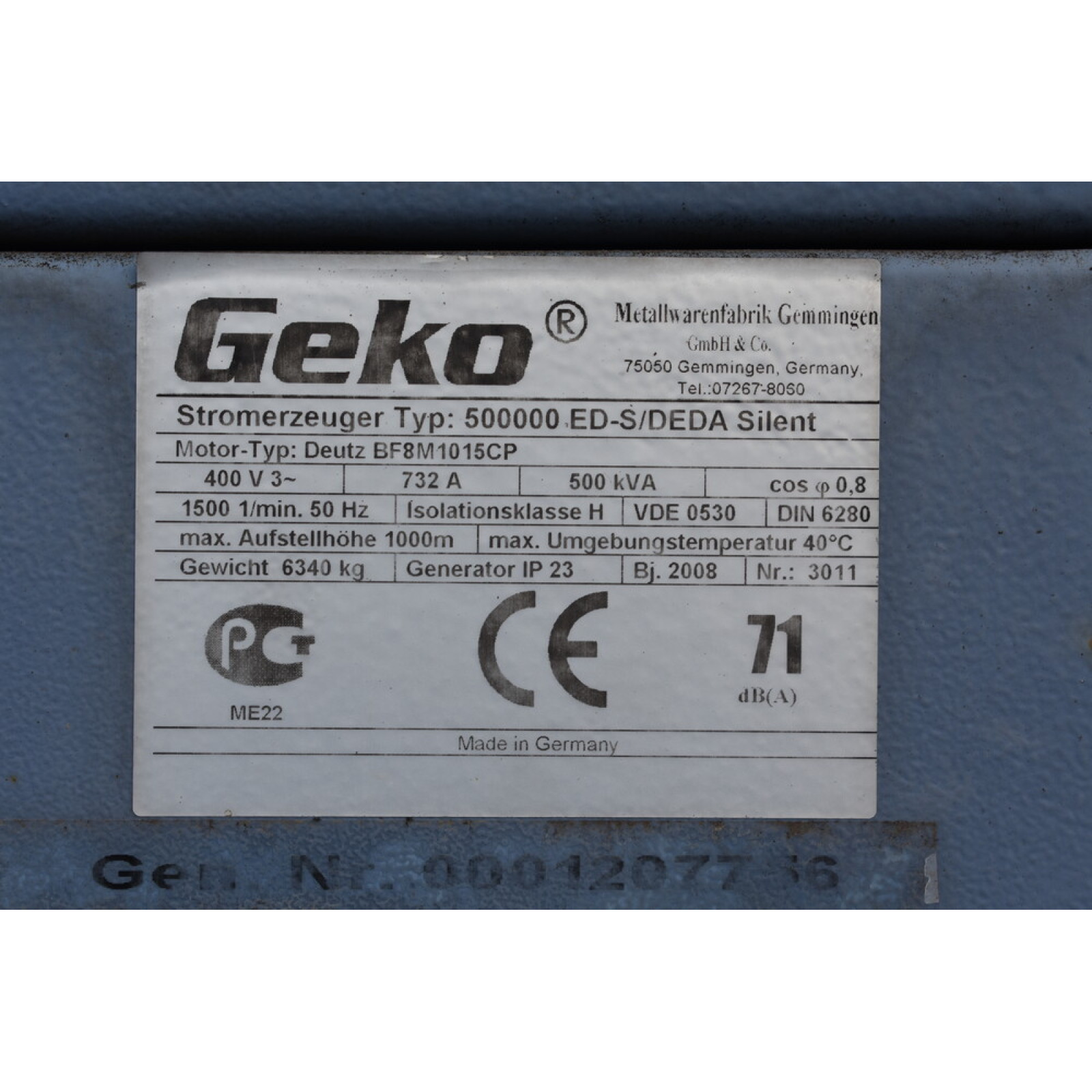 Генератор дизельний Geko 500000 ED-S/DEDA (400кВт) (вживаний)