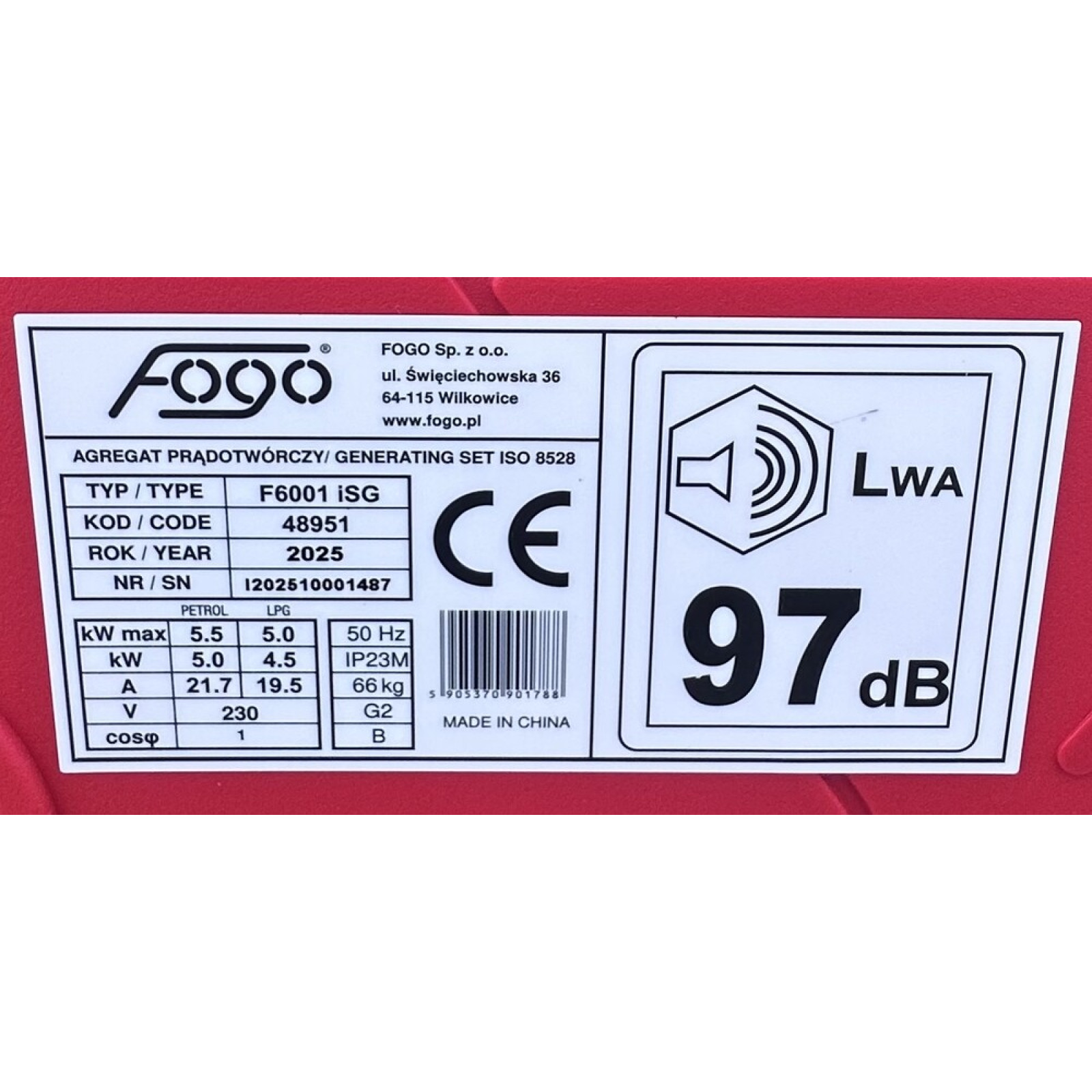 Генератор дизельний FOGO FD 80 W-ST (62 кВт)
